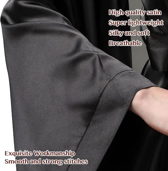 BATHGOWN Women's Silk Kimono Long Robe Satin Bridesmaid Wedding Sleepwear Beach Blouses Bikini Cover Up Plus Size