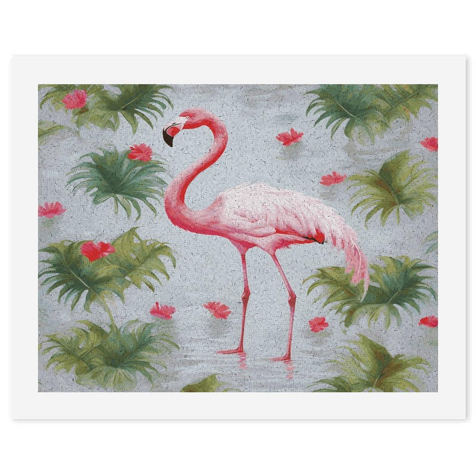 LDGSUPH White Flamingo Paint by Numbers Kits for Adults Beginners Exquisite Digital Oil Painting Kits Painting Anti-fading Canvas Wall Art DIY Gift for Home Wall Decor