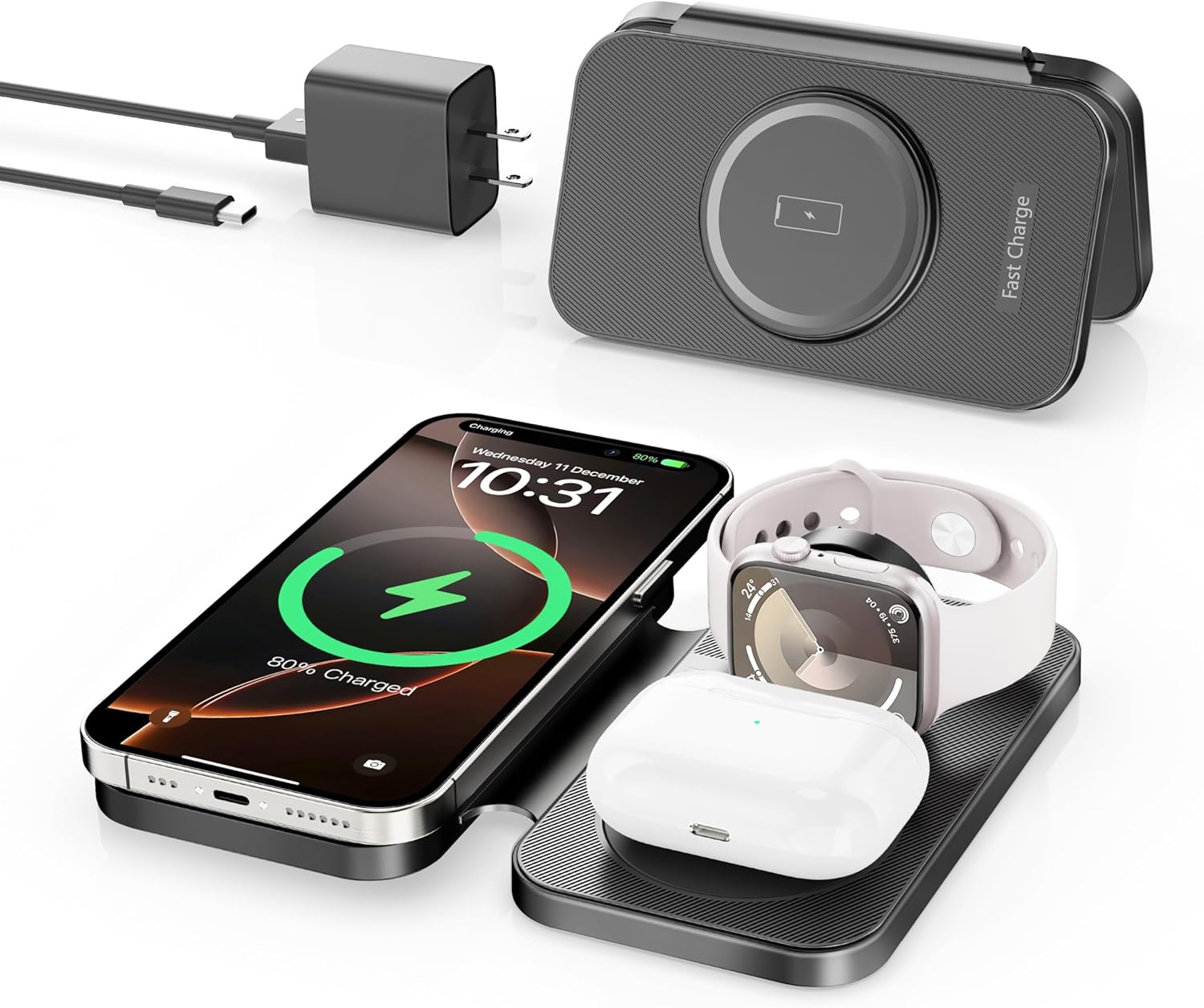 2025 Traveling Portable Wireless Mag-Safe Fast Charging Station,Magnetic 3 in 1 Charger for iPhone 17 16 15 14 13 12 Pro Max Plus,Apple Watch Series & Air pods 4 3 2 Pro-Gifts for Family 2025 Traveling Portable Wireless Mag-Safe Fast Charging Station,Magnetic 3 in 1 Charger for iPhone 17 16 15 14 13 12 Pro Max Plus,Apple Watch Series & Air pods 4 3 2 Pro-Gifts for Family