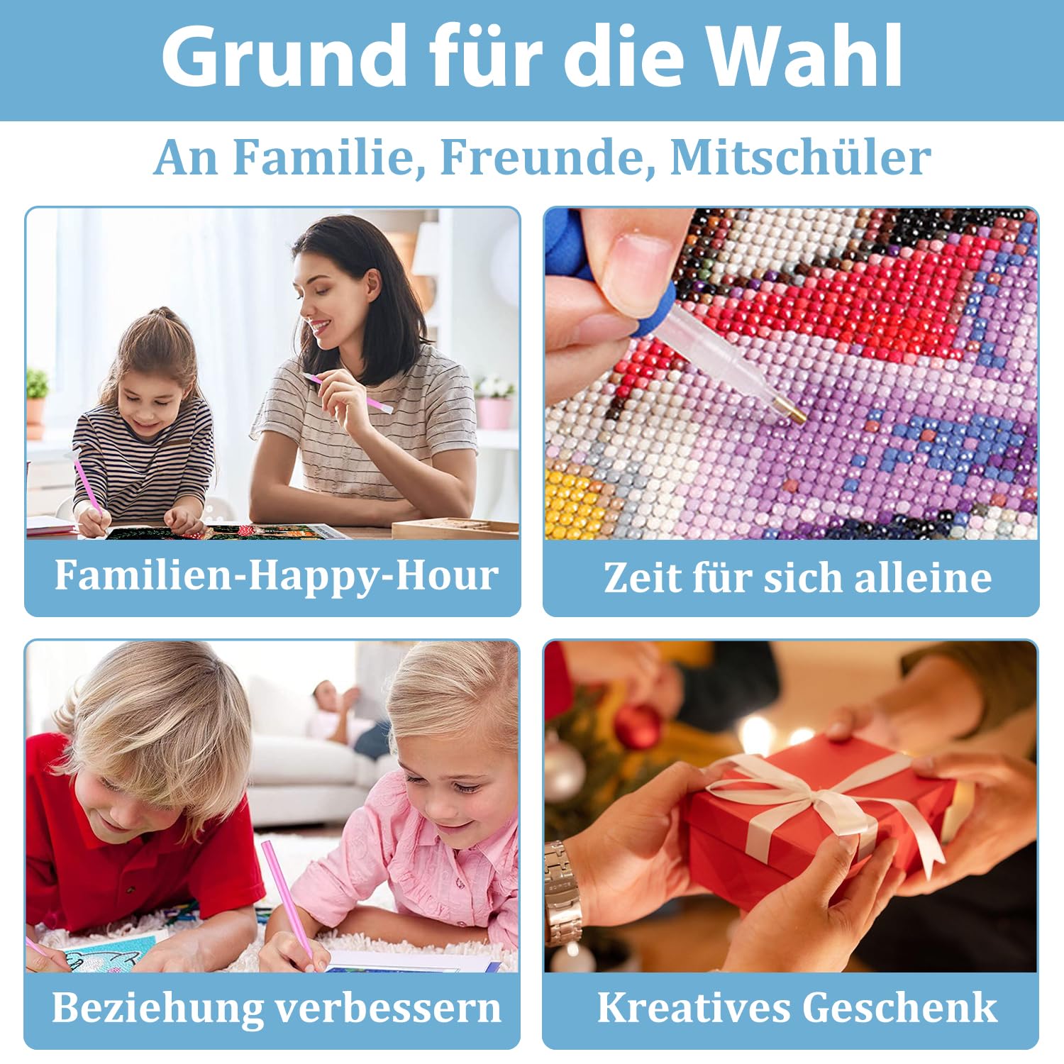 XongSyue Diamant Painting Set 2 Pack - 5D Diamond Art 30x40cm Herz & Strand Motive