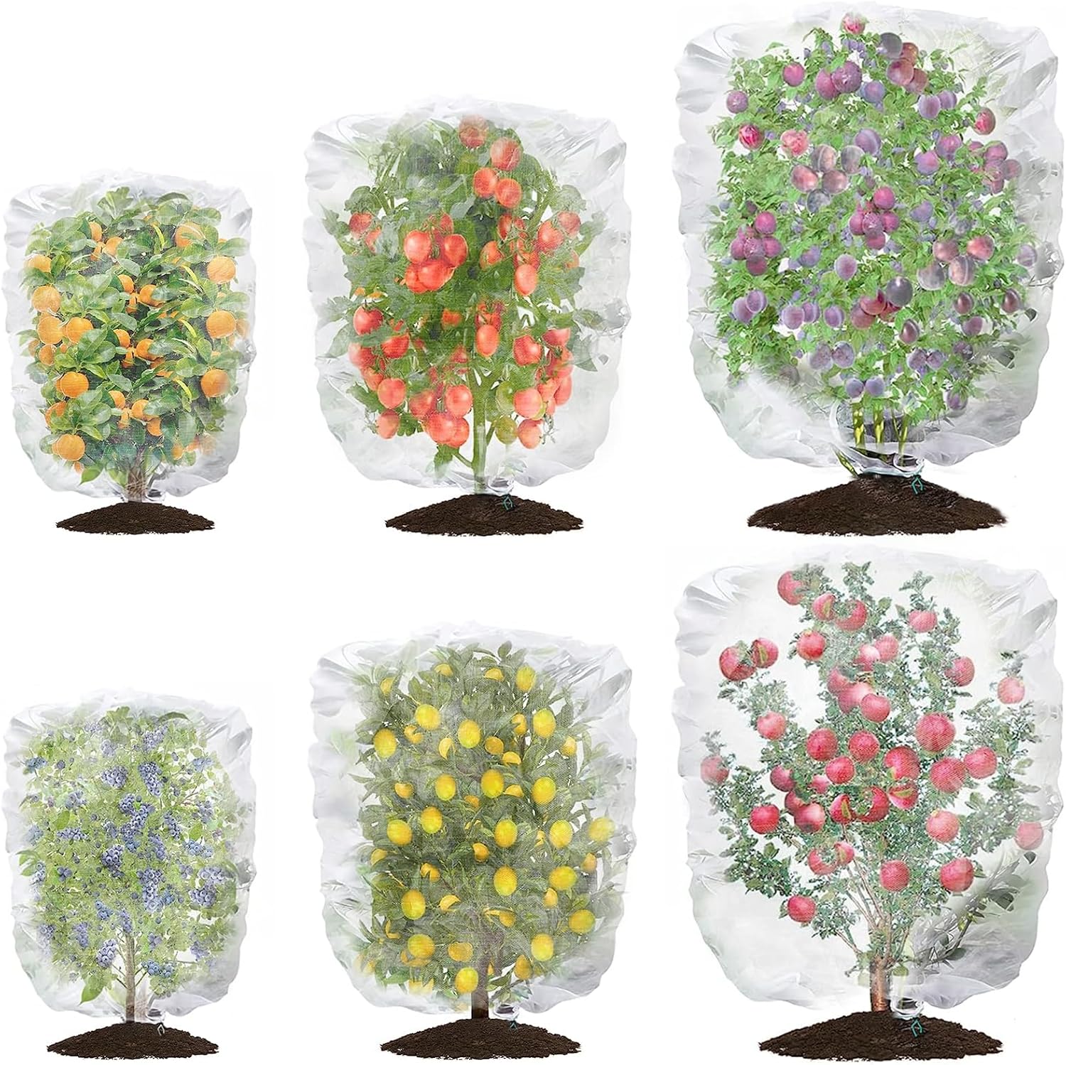 Garden Netting Plant Cover Mesh, 6 Pack Plant Netting for