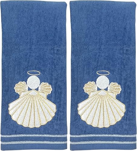 Miniatura 172 de Juego de 2 toallas de mano de baño de Navidad, color gris oscuro, 100% algodón, bordadas, diseño de copos de nieve, 16 x 25 pulgadas, toallas 24 Let