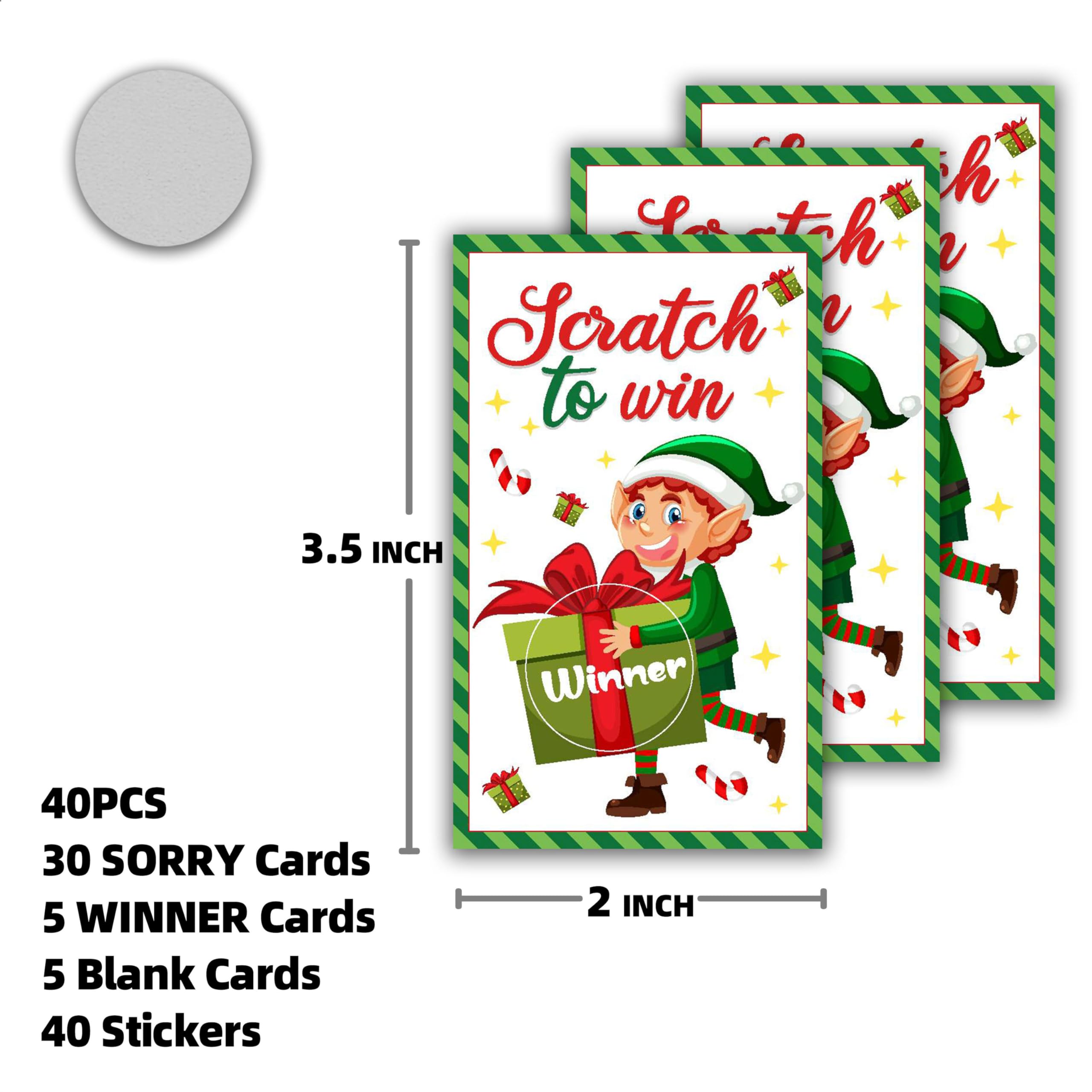 Christmas Scratch Off Cards - 40 Pcs Holiday Party Game With Stickers, Fun Group Activity For Family & Friends - View #5