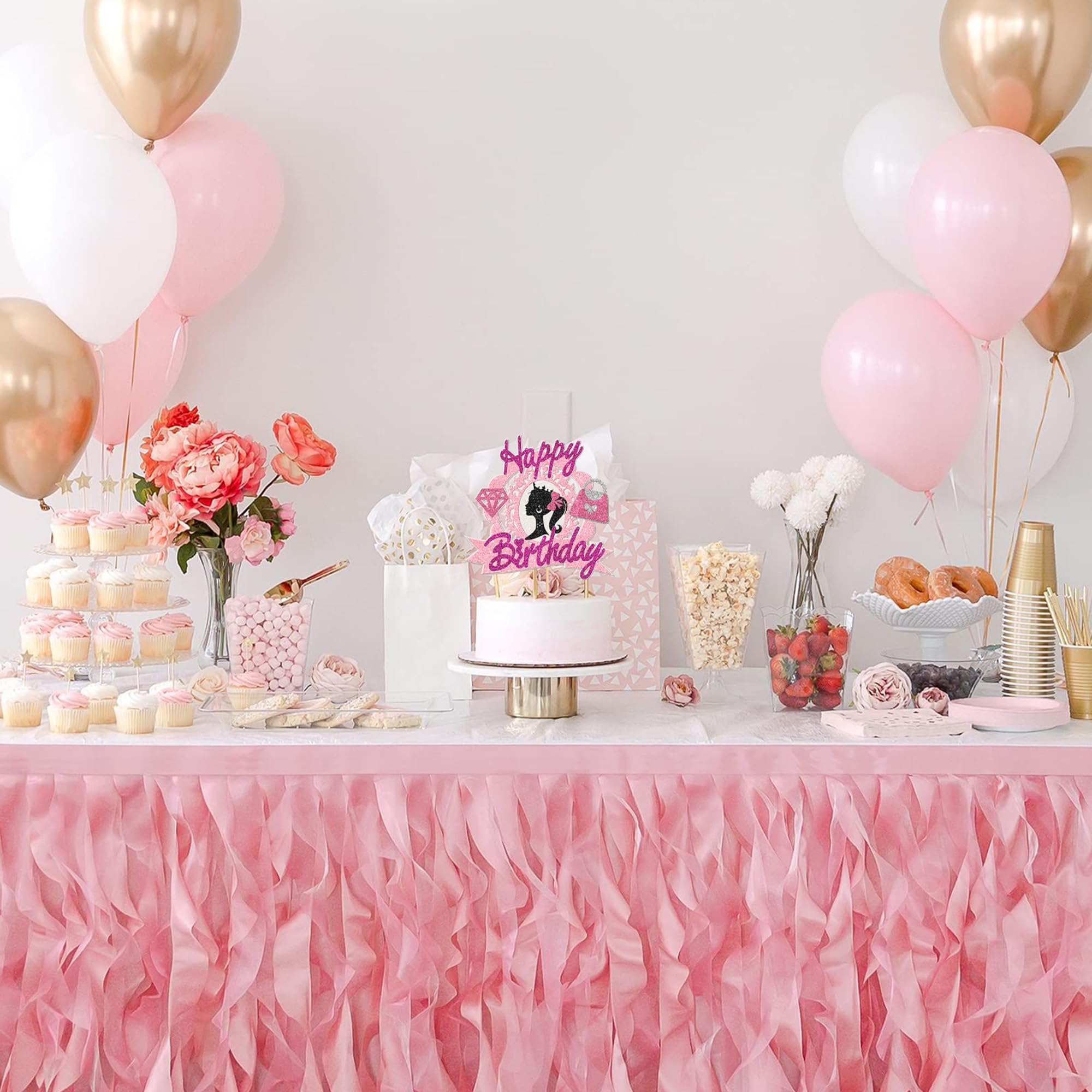 Decorazione Torta Principessa - Cake Topper E Striscione Compleanno Per Feste Bambine