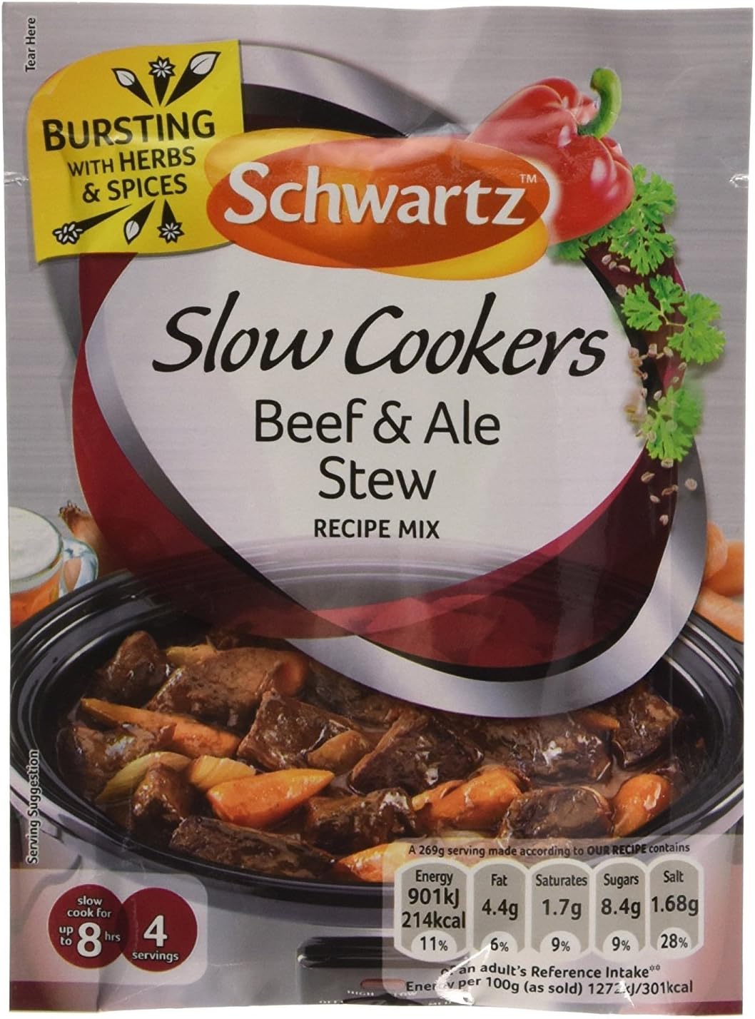 Schwartz Beef & Ale Stew Slow Cookers Recipe Mix, 43g Amazon.co.uk