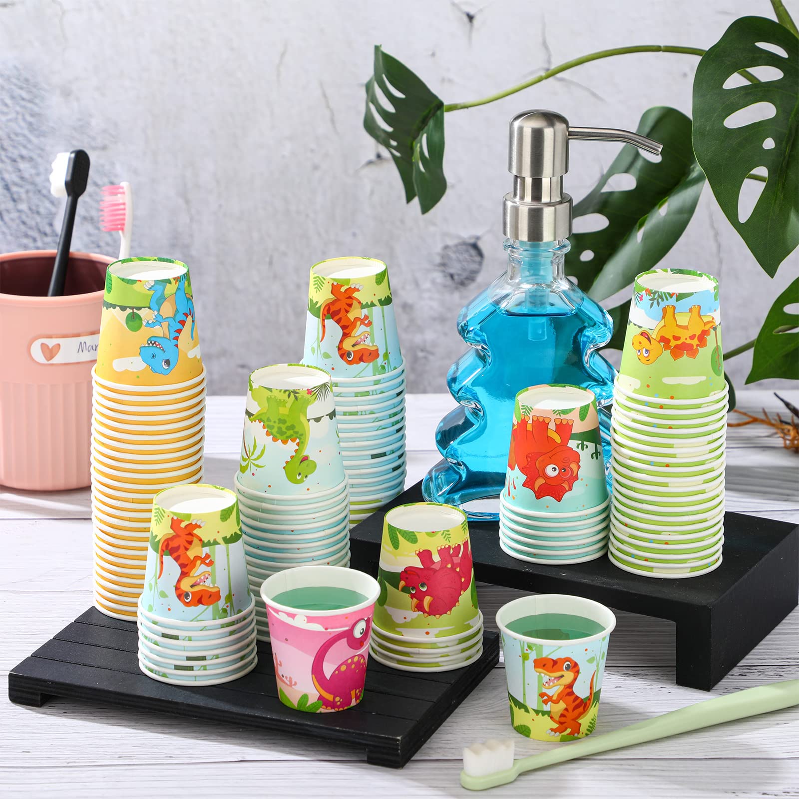 Skyley Paquete de 600 vasos de papel pequeños desechables de 85.0 g para baño, enjuague bucal para niños, mini tazas de bebidas frías para fiestas, hogar y oficina, enfriadores de agua (estilo
