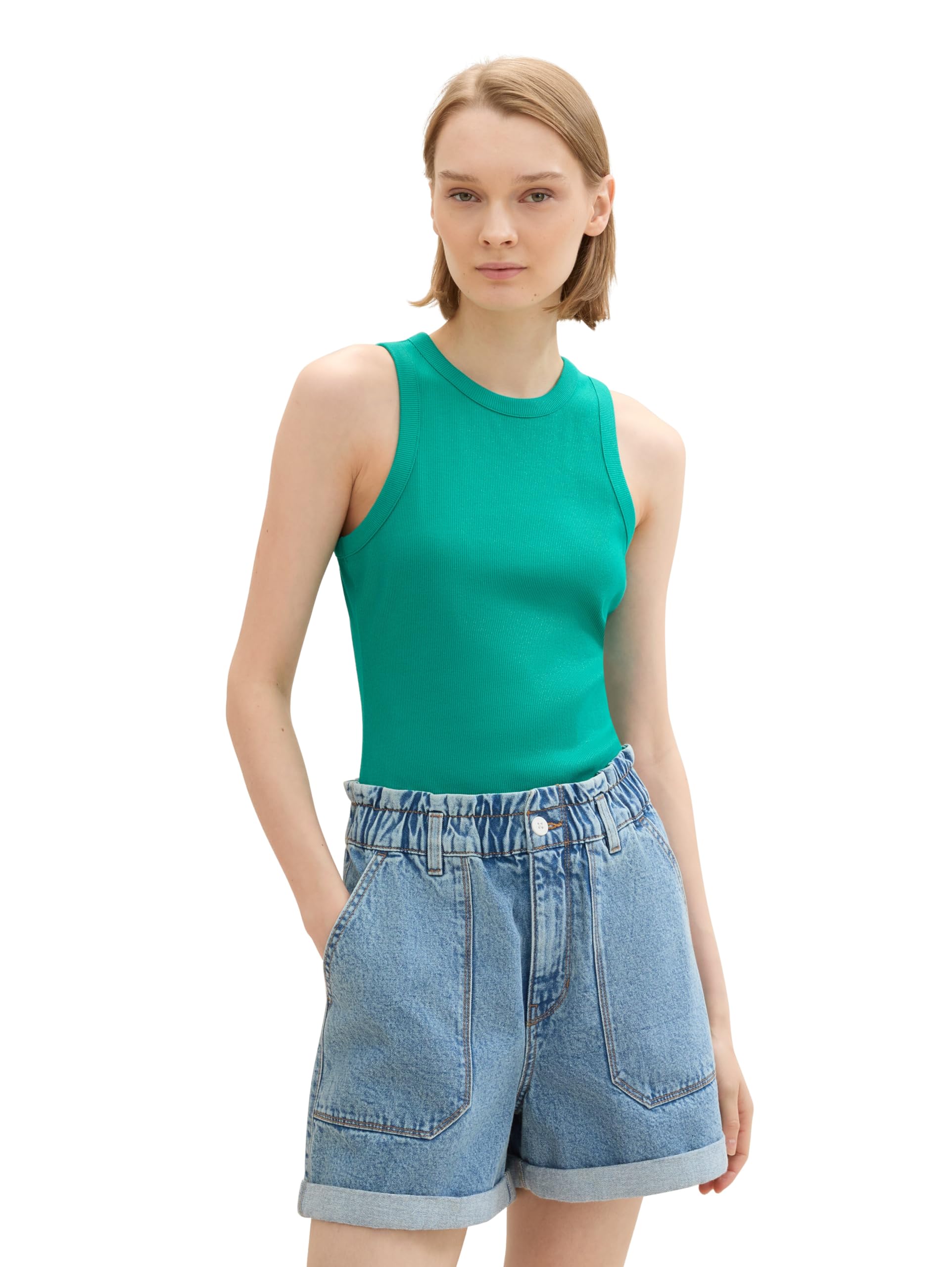 TOM TAILOR Denim Women's Basic Tank Top with Rib