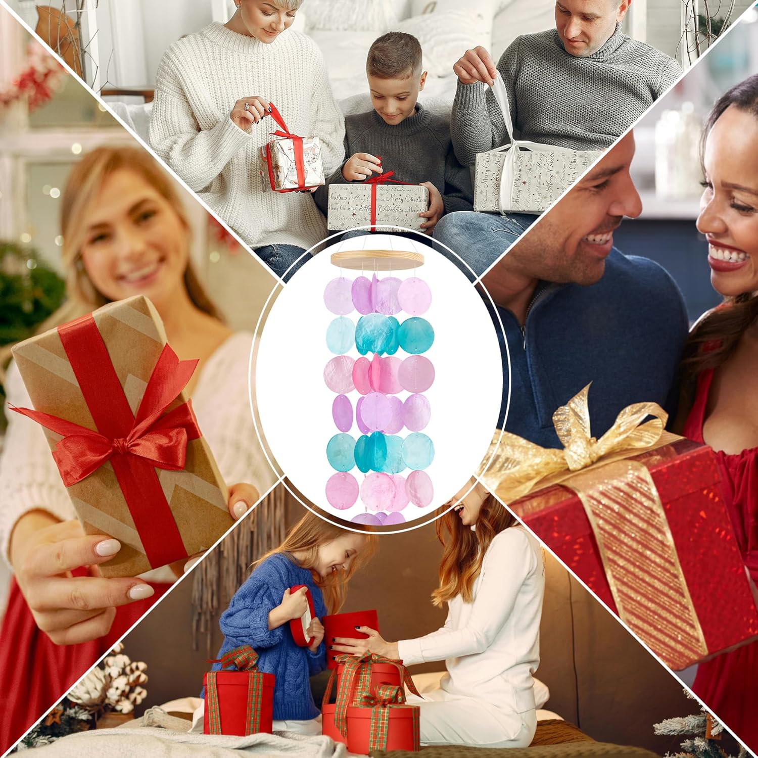 Wind Chimes for Outside - Handcrafted Purple Pink Capiz Shells Windchime Coastal Style Decor for Indoor/Outdoors, Garden Decor, Great Gift for Women, Wind Chimes Lovers and More - Image 6