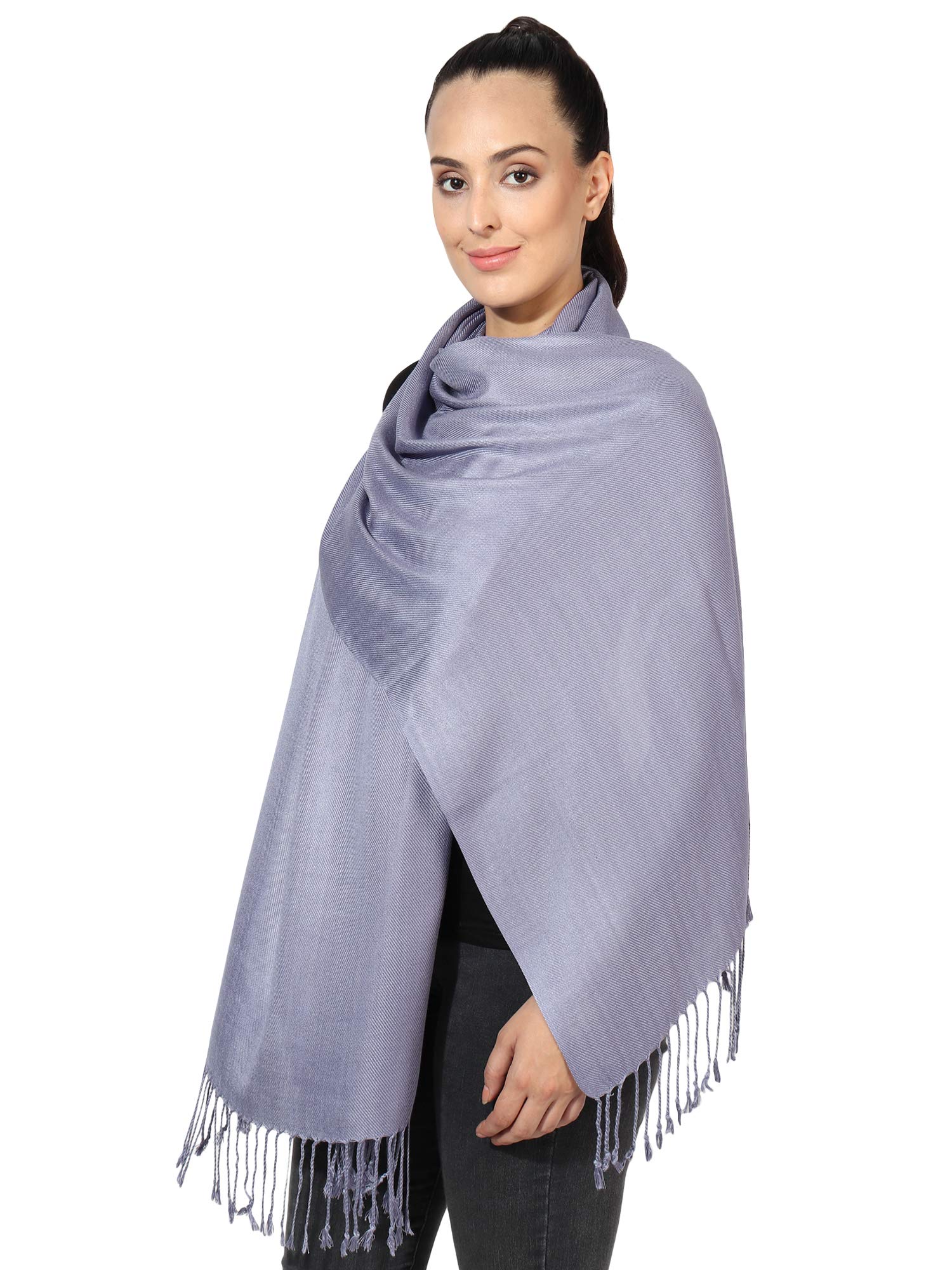 World of Shawls Pashmina Style All Seasons Handcrafted Wrap Shawl Stole Scarf (Lavender)