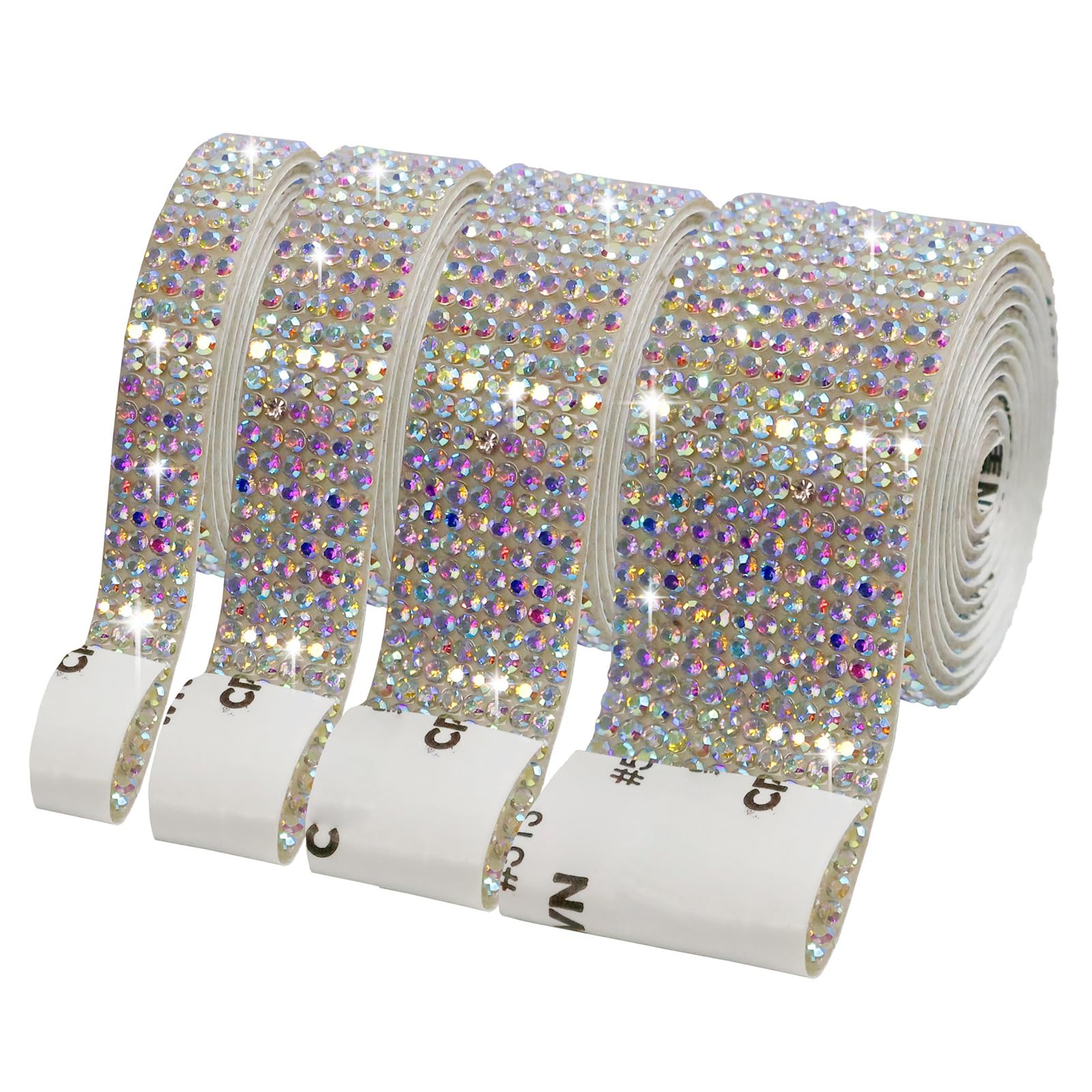 LUCKGONI Glass Crystals Rhinestones Ribbon Roll With 4/6/8/10 Row For Clothing And Home Decoration