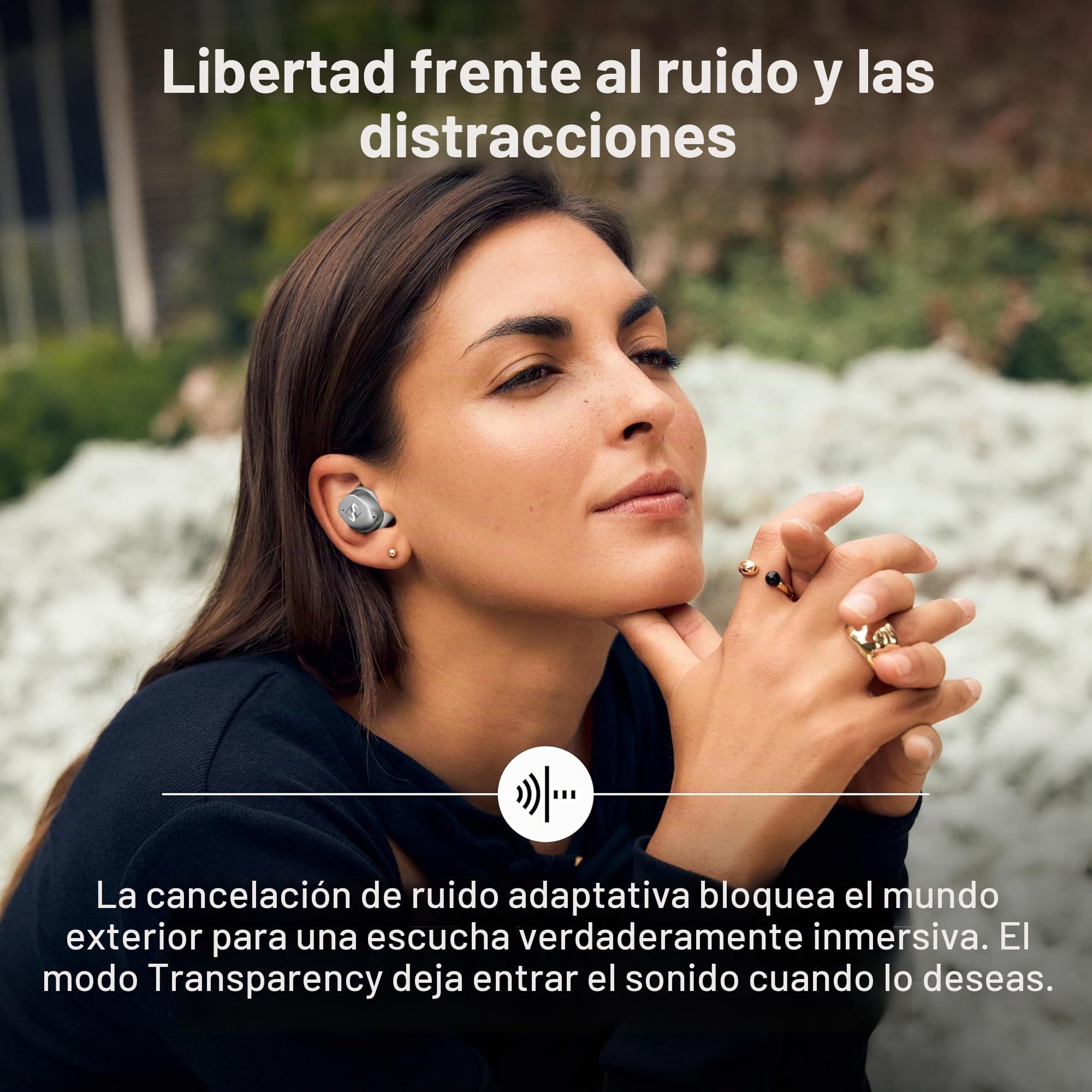 Sennheiser Consumer Audio MOMENTUM True Wireless 4 - Auriculares inteligentes con Bluetooth 5.4, sonido nítido, diseño cómodo, duración de la batería de 30 horas, ANC adaptativo, LE y Auracast, blanco