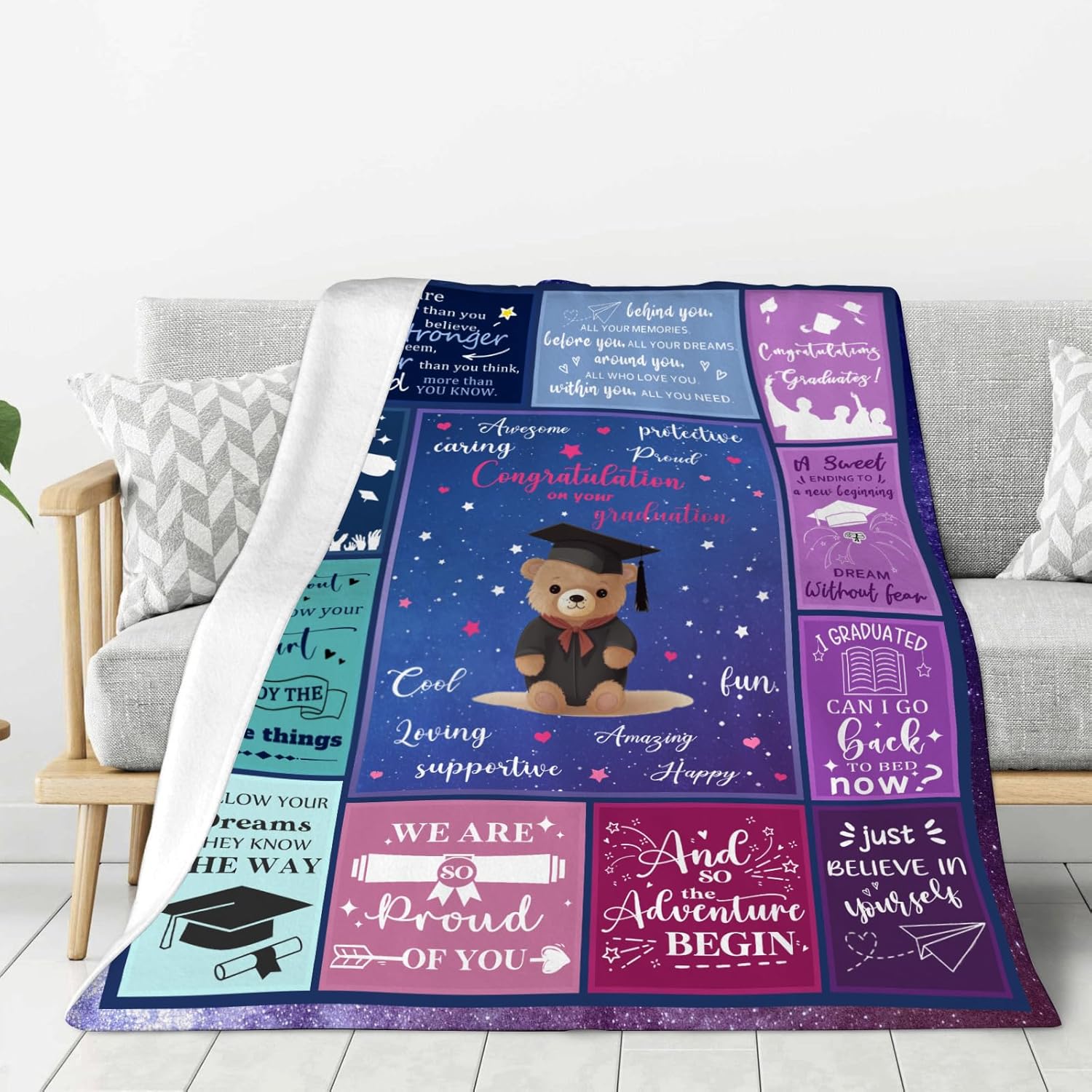 Graduation Gifts, Graduation Gifts for Her Him 50x60 Inch Cozy Throw Blanket College High School Graduations Gift Graduations Blanket Graduate Gifts for Women Men - Image 4