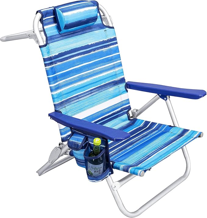 OFIKA Backpack Beach Chairs for Adults, Folding Beach Chairs with 5 Adjustable