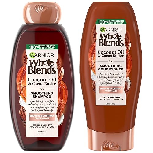 Garnier ChampĂş y Acondicionador para el Cuidado del Cabello Whole Blendes Suavizante con extracto de aceite de coco y mantequilla de cacao Kit Garnier ChampĂş y Acondicionador para el Cuidado del Cabello Whole Blendes Suavizante con extracto de aceite de coco y mantequilla de cacao Kit