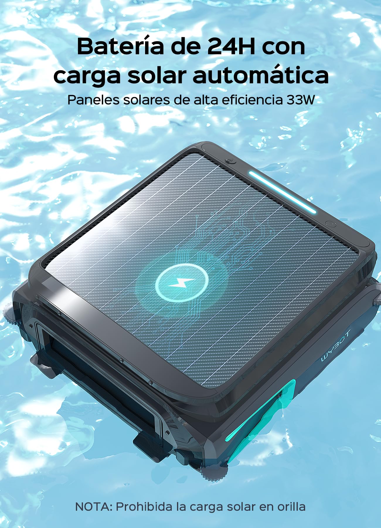 WYBOT F1 Skimmer Piscina con Energía Solar Y Batería, Limpia La Superficie del Agua Automáticamente, App Inteligente, Funciona 24h, para Toda Piscina-Robot Piscina Sin Cables,Verde Oliva
