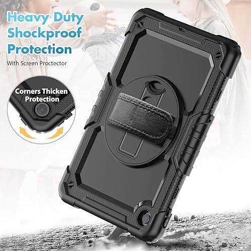 Miniatura 7 de HXCASEAC Funda para Lenovo Tab M10 Plus de 3 generación de 10.6 pulgadas con protector de pantallacorrea de mano giratoria 360soporte, funda