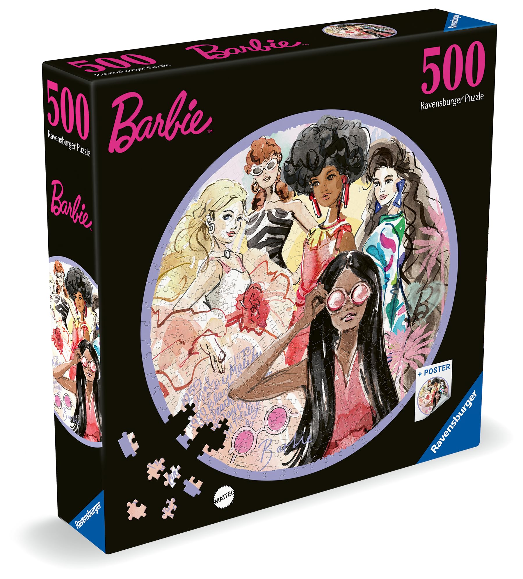 Ravensburger Barbie 500 Piece Jigsaw Puzzle for Kids and Adults Age 10 Years Up - Circular Edition, Rosa, 500 Teile, 52 x 52 cm - Image 3