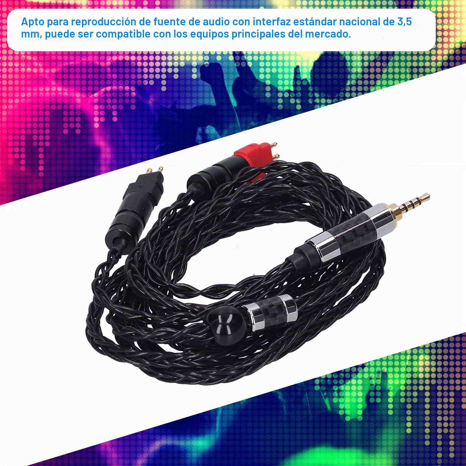 VBESTLIFE Cable de Audio para Auriculares, Cable de Audio Plateado OCC Equilibrado de Doble Aguja de 8 Núcleos para Sennheiser HD600 HD580 HD650 HD660s(Balance de 2.5MM)
