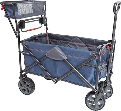 Mac Sports Push Pull Wagon Denim Blue