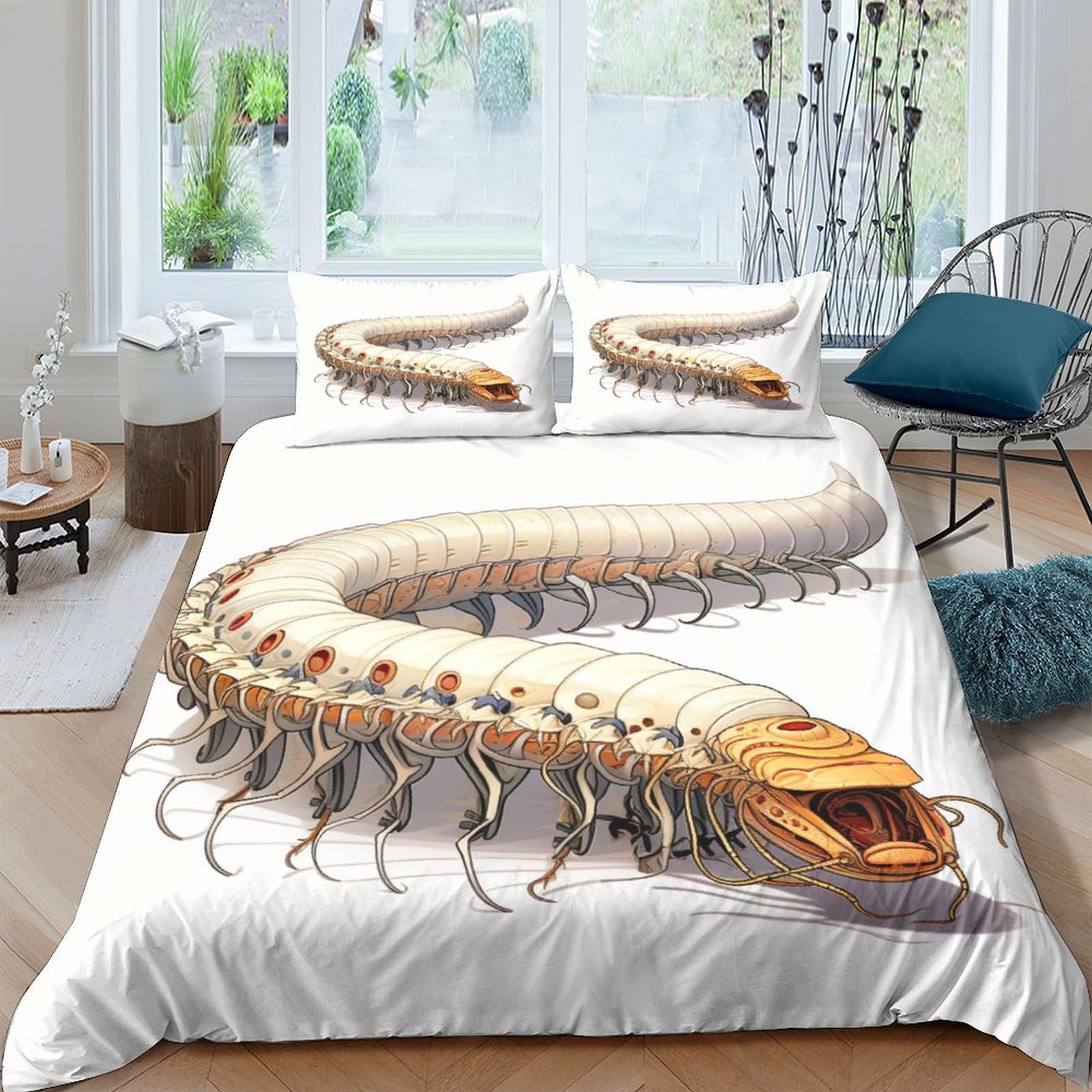 Housse de couette mille-pattes respirante en microfibre super douce pour un sommeil frais