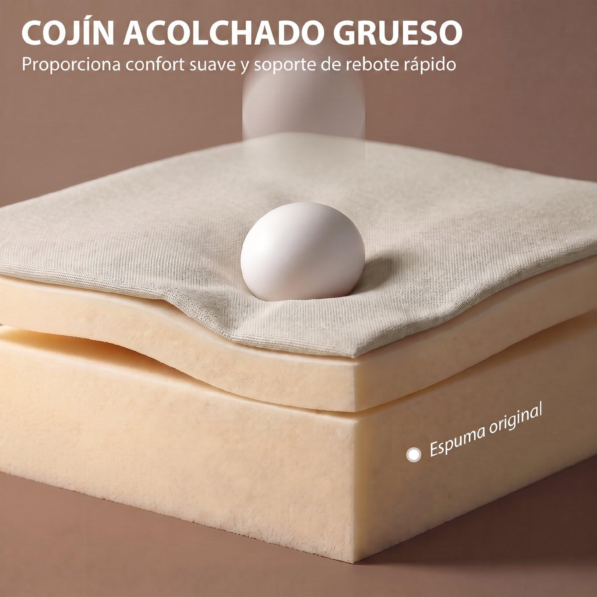 HOMCOM Sofá Cama 2 Plazas Convertible 3 en 1 131x78x82 cm Blanco Crema | Sofá Cama Plegable, Tapizado Chenilla, Respaldo Ajustable, Mesa Lateral de Madera, 2 Almohadas con Funda Lavable