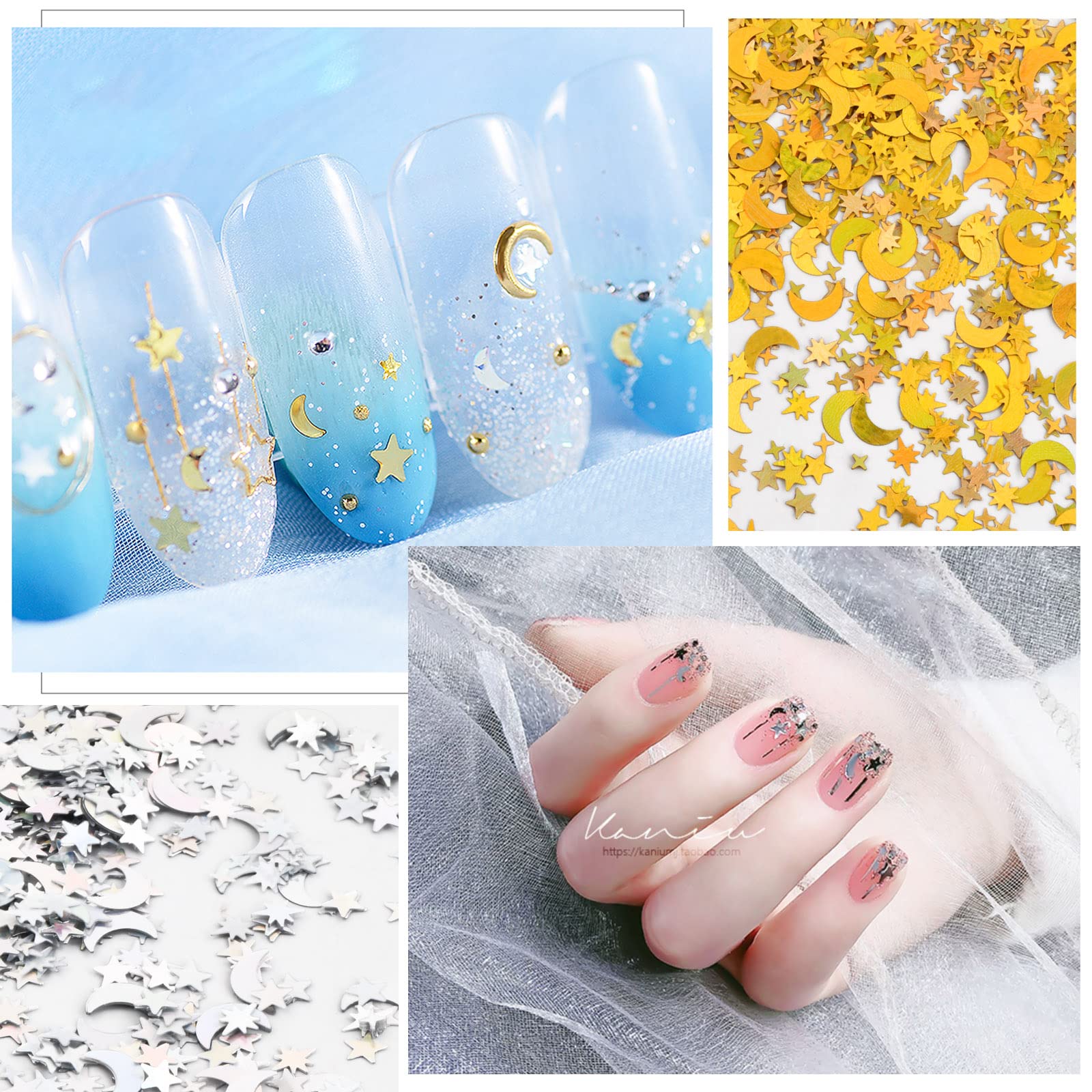 Holographisches Konfetti Sterne & Monde – Golden, Irisierend Für Party-Deko