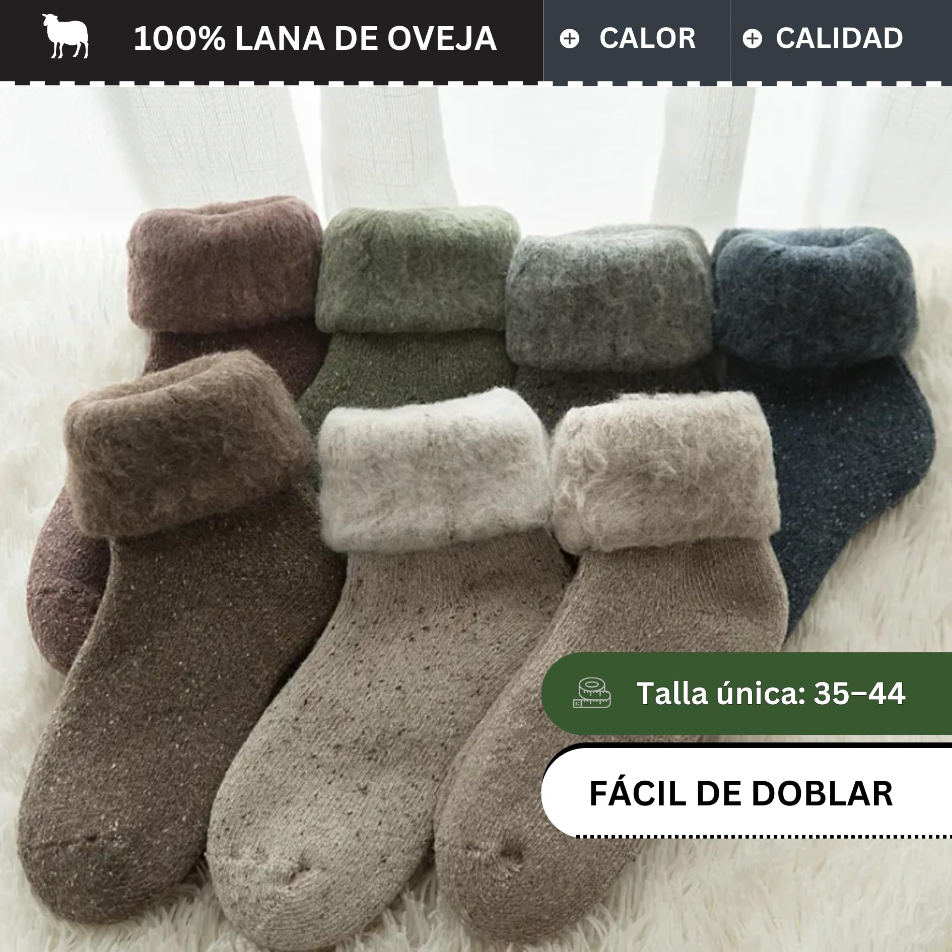 Calcetines suaves de lana (100% lana de oveja genuina) I Calcetines cálidos térmicos calcetines cálidos calcetines coloridos cómodos calcetines de hombre calcetines largos medias de mujer