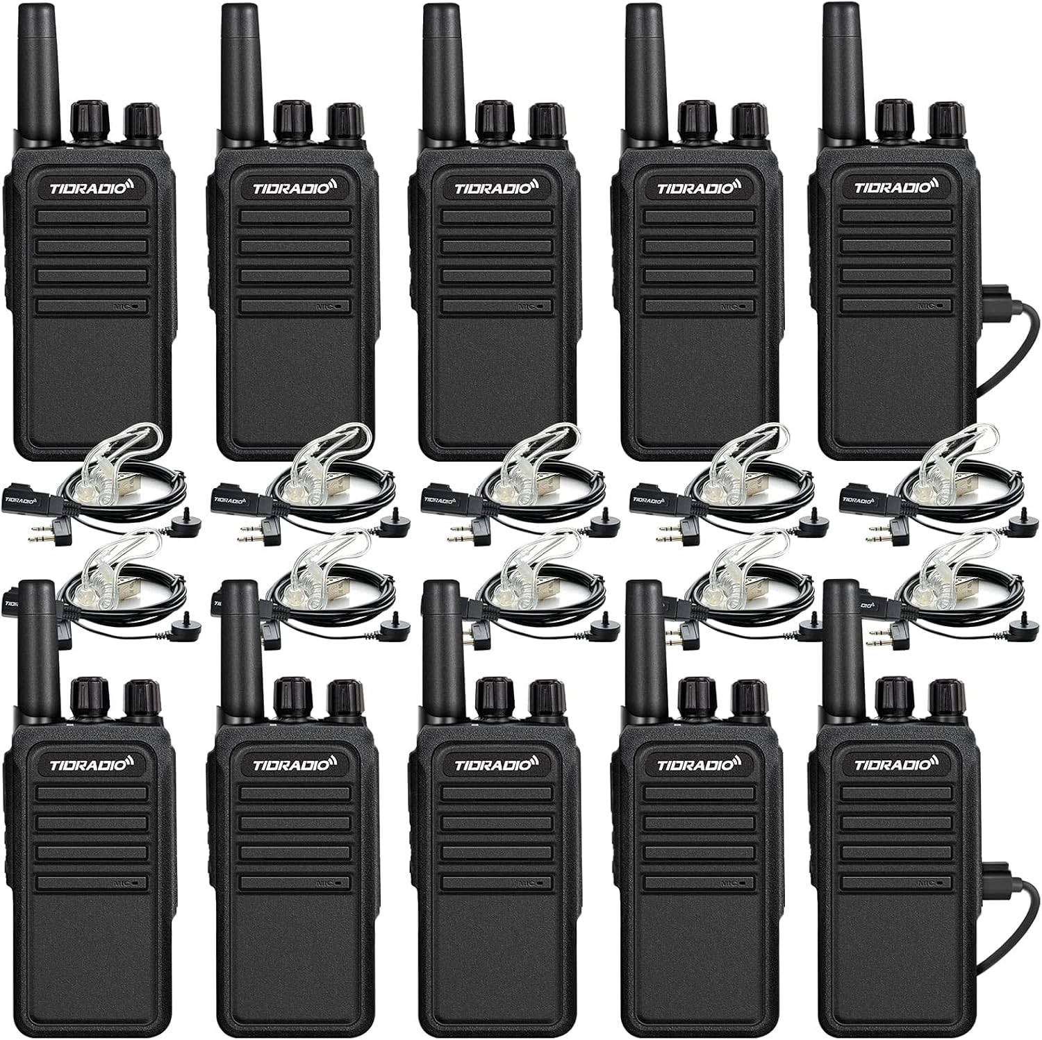 Best TIDRADIO TD-777S 2200mAh Battery Two Way Radio Long Range,Walkie Talkies for Adults,22 CH 2 Way Radio with Earpiece,Walkie Talkies Rechargeable with USB Charger,for Business School Church(10 Pack)