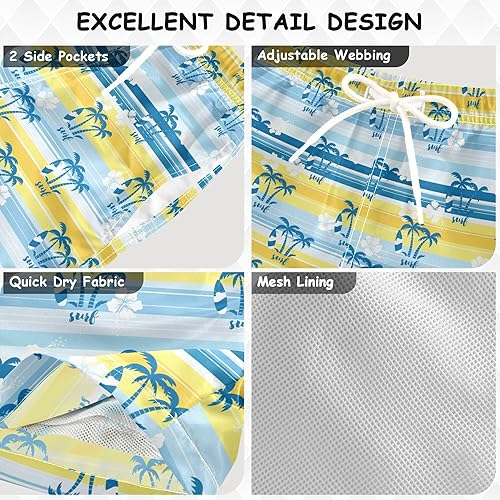 Miniatura 4 de Aslsiy Boys' Swim Trunks Surfboard Boys Beach Board Shorts Quick Dry Kids Swimwear