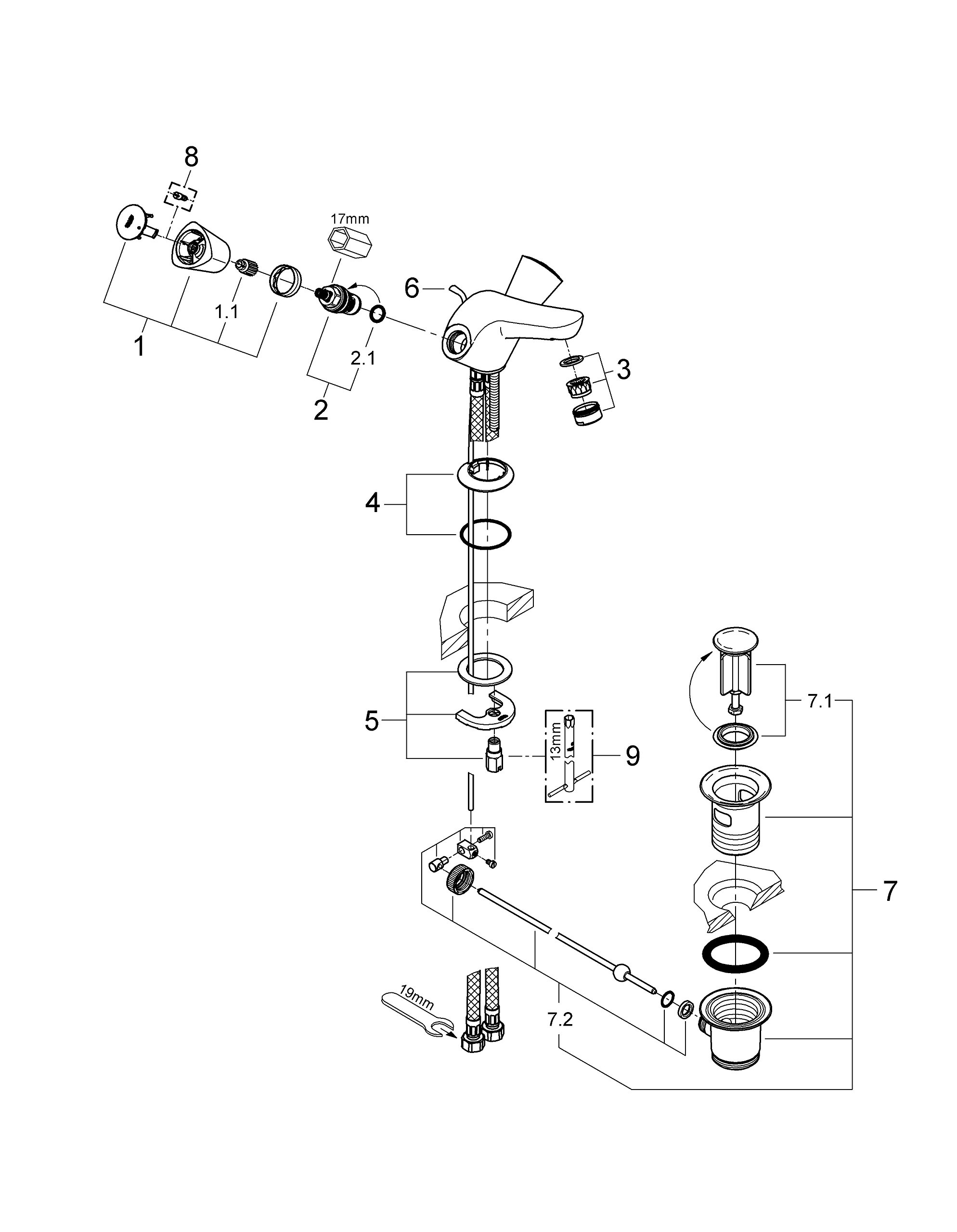 GROHE 21255001 - Grifo de baño