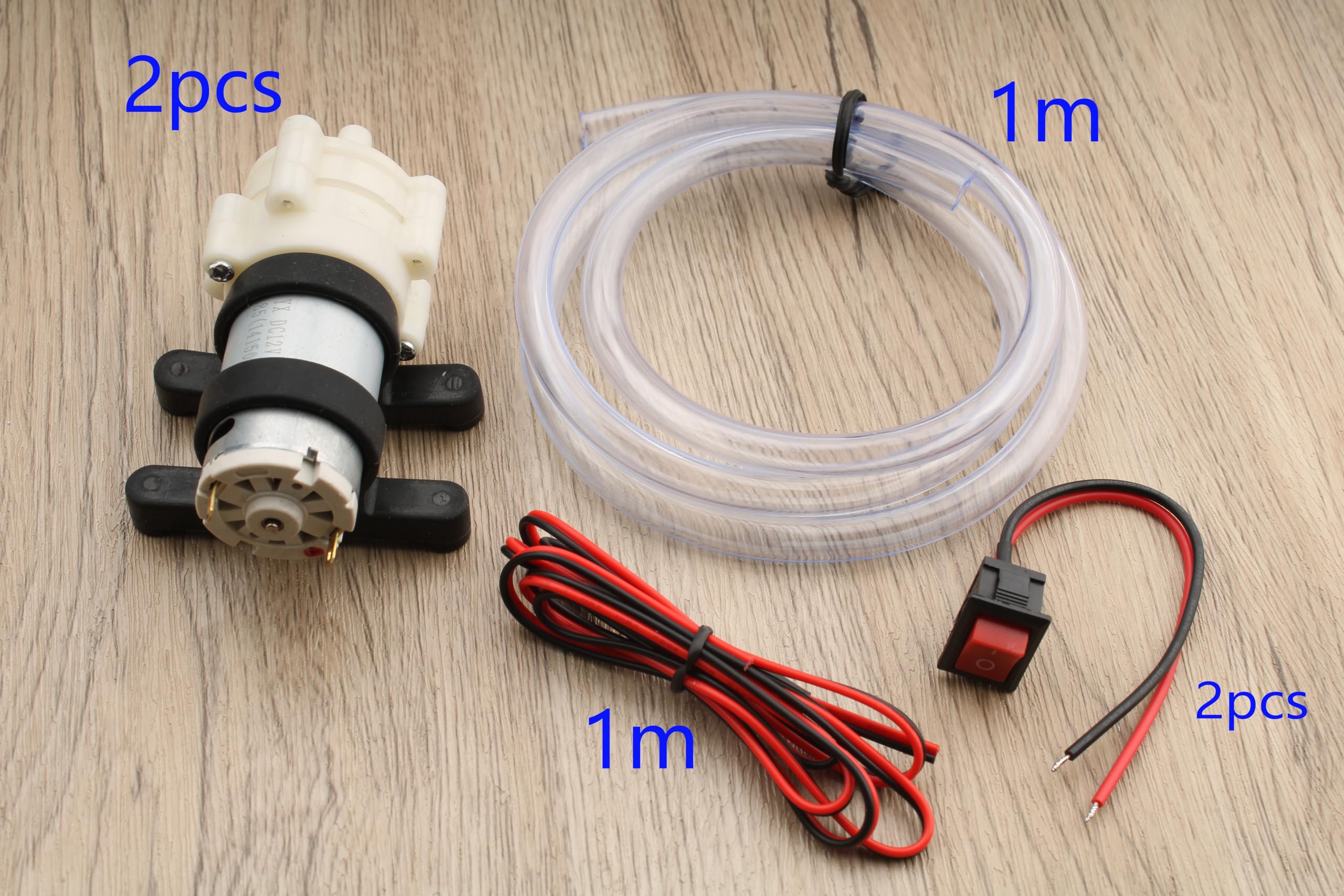 RUNCCI-YUN Membrana pompa wodna 12 V mini elektryczna pompa wodna 1,5-1,8 l/min samozasysająca pompa DC12V do herbaty maszyna do akwarium akwarium Fish Tank Fountain (2 szt.)