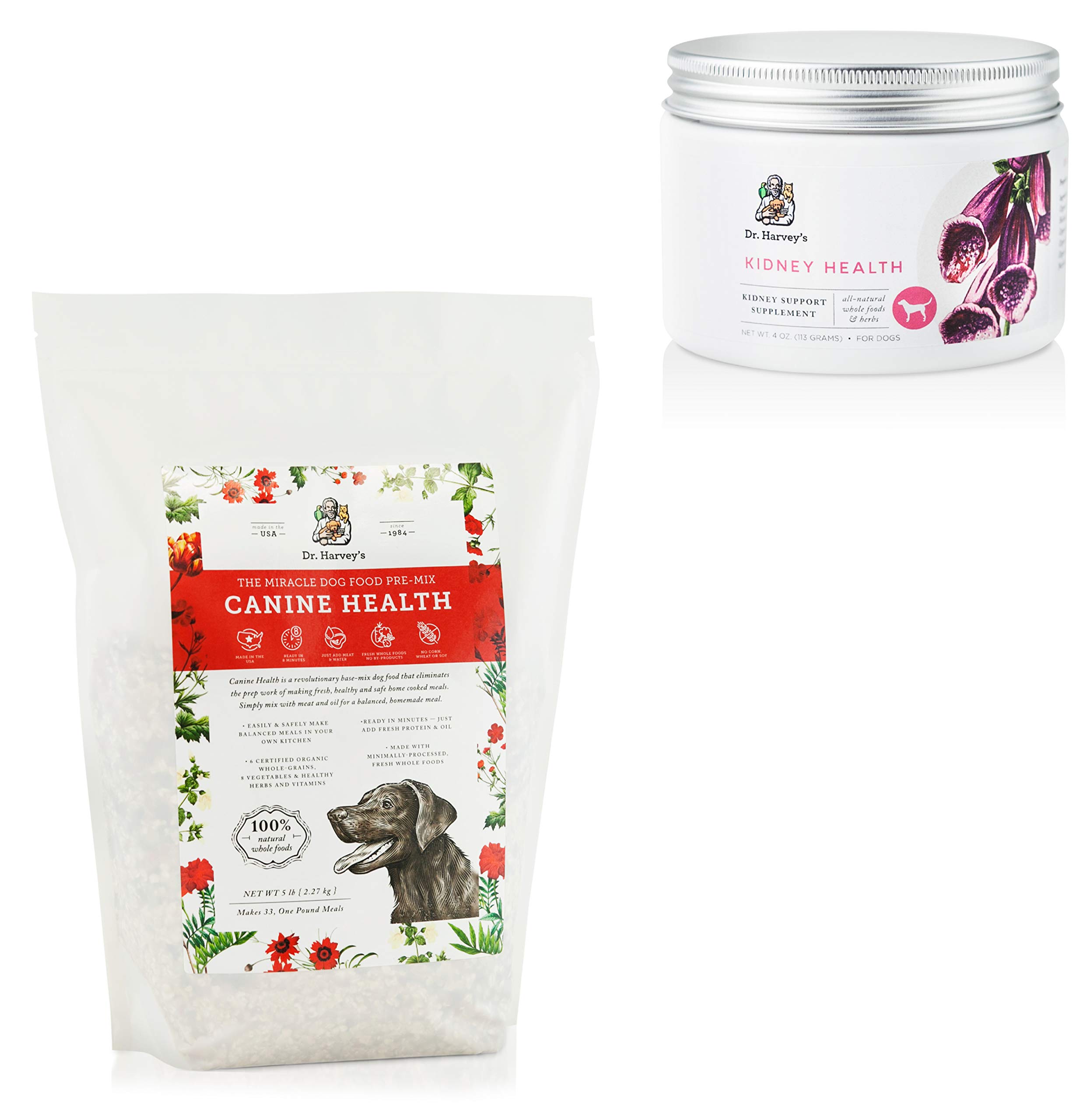 Dr. Harvey's Canine Health 5lb Base Mix for Dogs Kidney Health Whole Food Supplement for Dogs