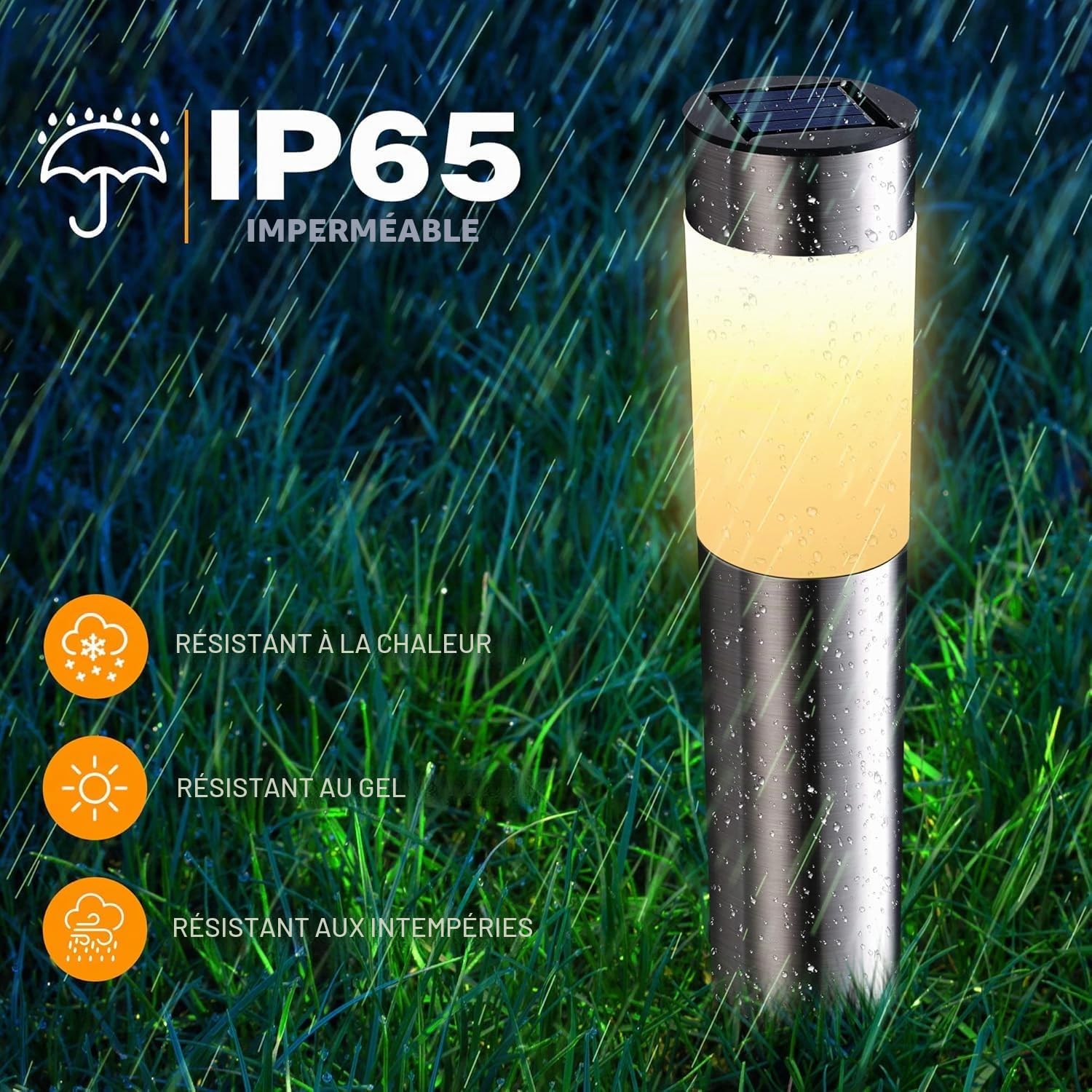 Joomer Lampe Solaire Exterieur Jardin Circulaire 4 Pièces Blanc Chaud