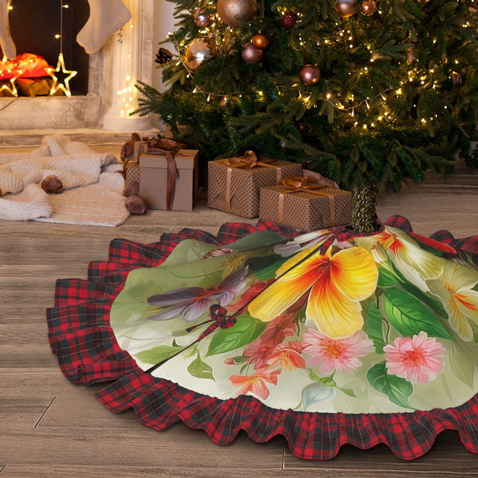 Jupe de sapin de Noël 91,4 cm pour ramasser les aiguilles et décorer