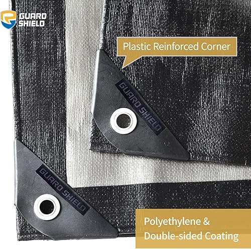 Miniatura 9 de GUARD SHIELD Lona de polietileno verde y plateado, superresistente, 6 x 8 pies, impermeable, 58 pulgadas de grosor, resistente a los rayos UV y al