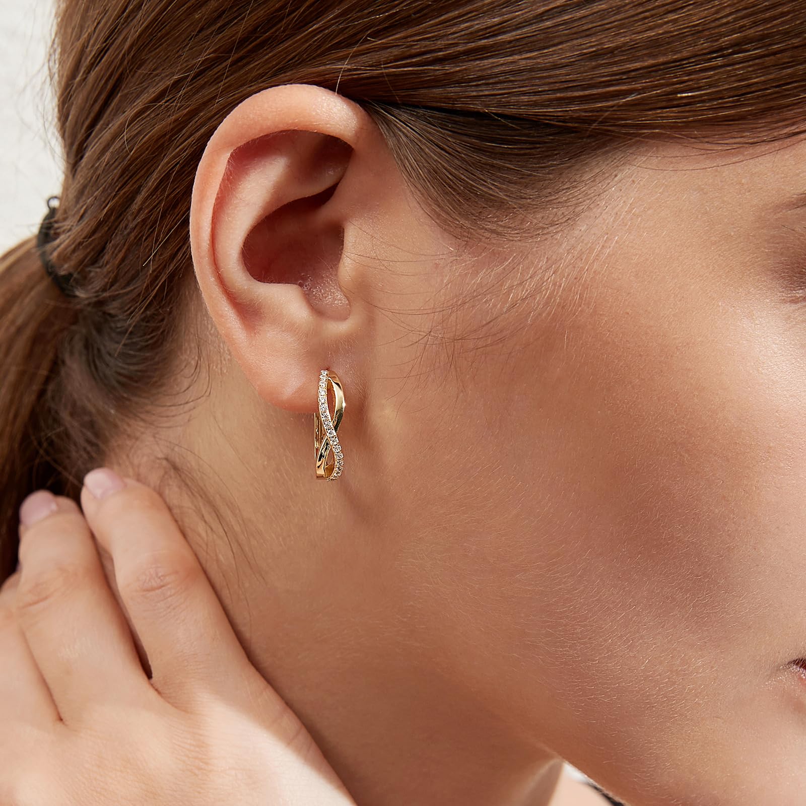 Jiamiaoi Weißgold Plattiert U Creolen 925 Silber Ohrringe Große Damen Schmuck