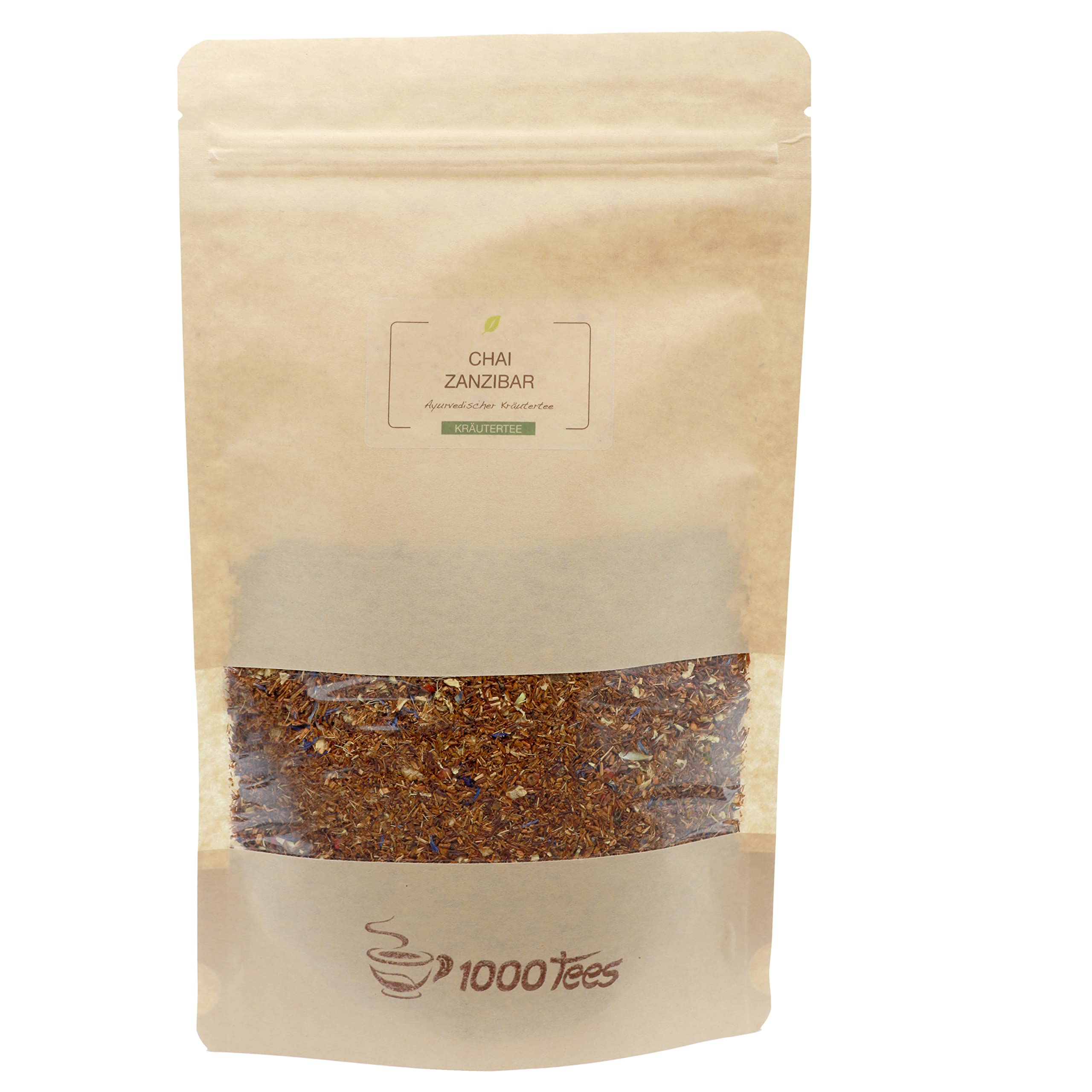 Kräutertee Chai Zanzibar mit Vanille-Kardamom-Geschmack, zimtig, würzig, vanillig, frisch abgefüllt
