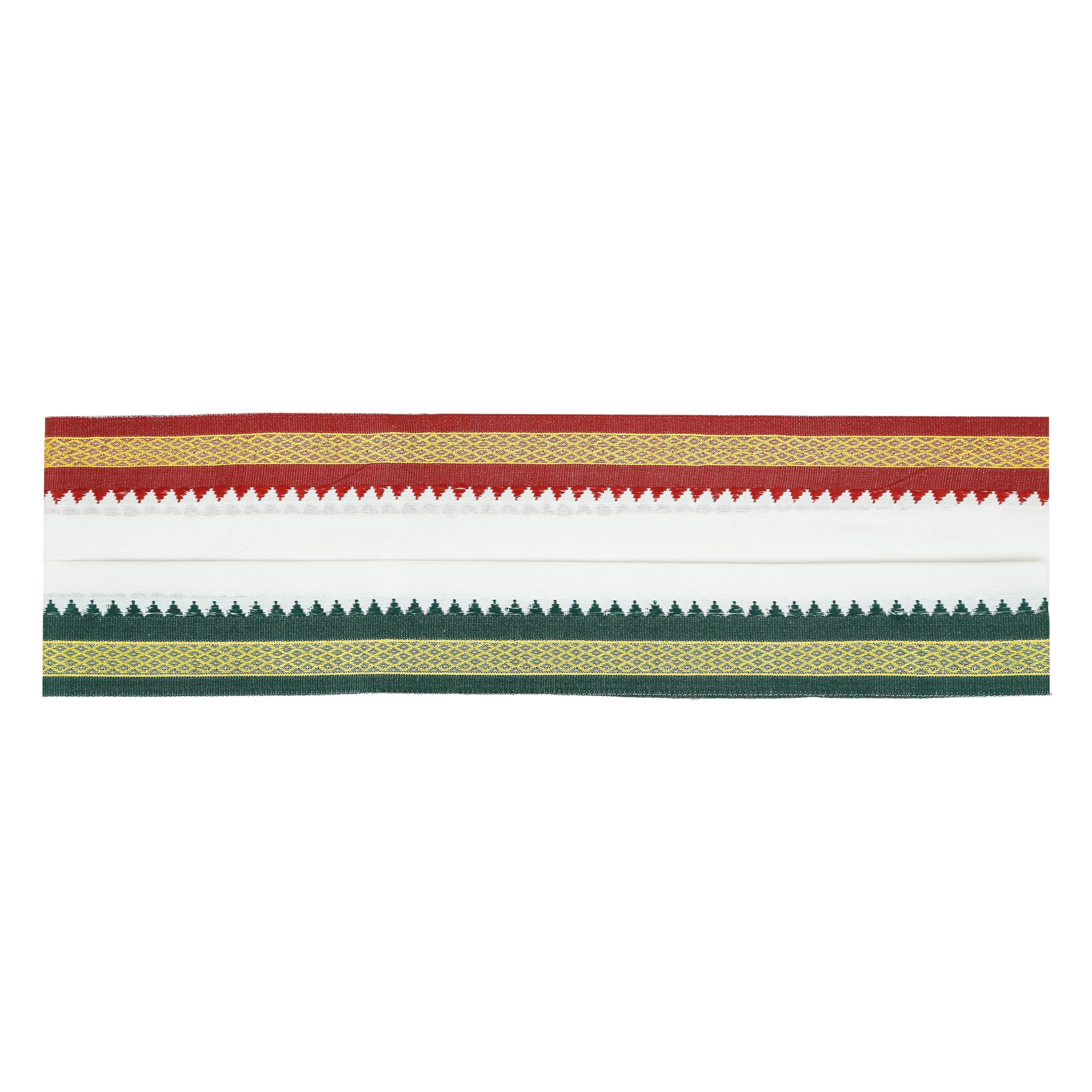Cotton Towel for Cultural Golden Border Pooja Angvastram/Gamcha/Shawl/Melmundu/Uthareeyam/Kasavu for Men Used During Festival Decorations Temple Puja Ritual Housewarming(Size:70" X 35")(White) - Image 3