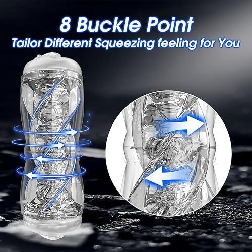 Miniatura 3 de Masturbadores masculinos de doble extremo abierto con rotación de 360 juguetes sexuales de coño de bolsillo Mesterstar para hombres con cristal 3D