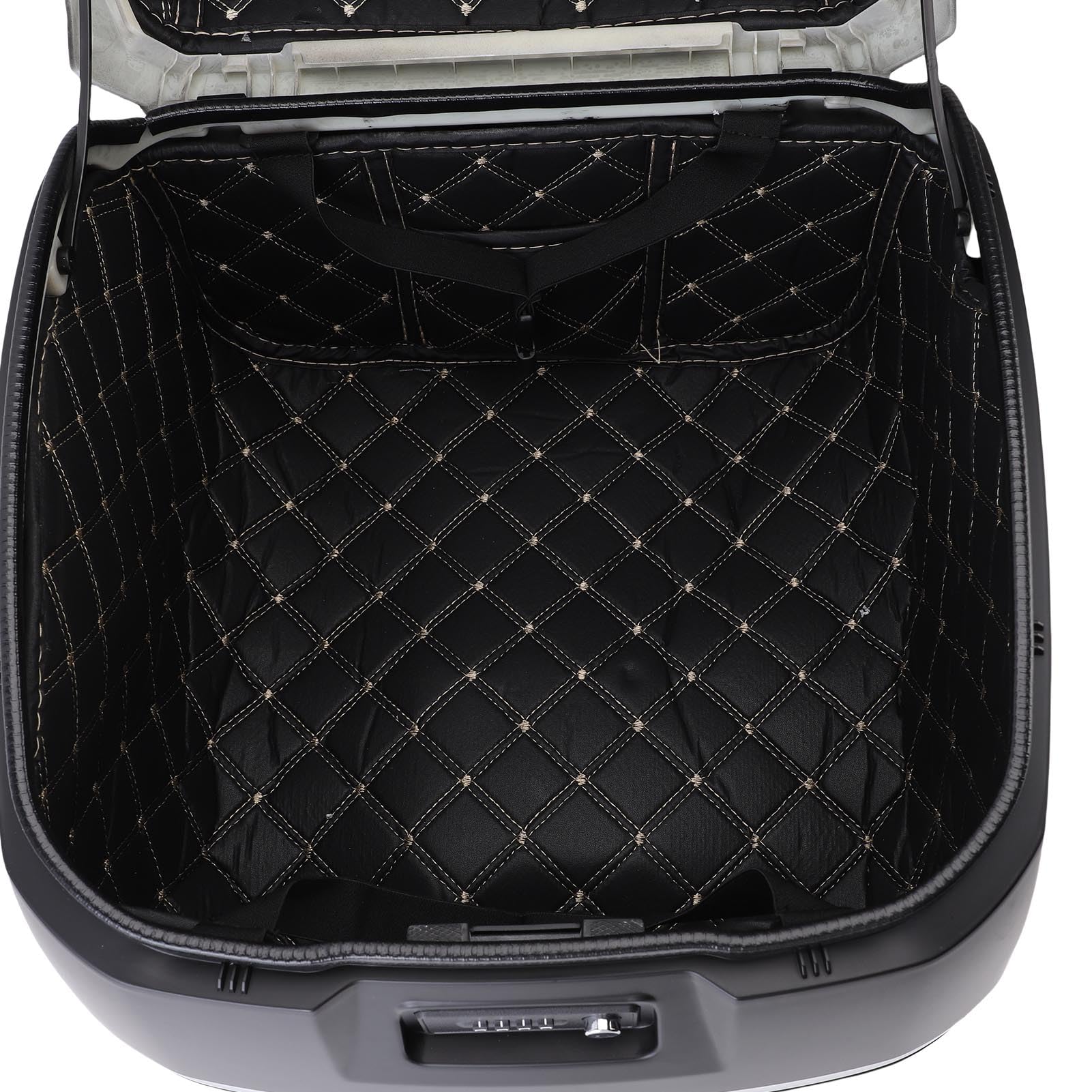Cocoarm Baúl de Motocicleta de 35 L, Estuche de Almacenamiento Trasero con Amplio Almacenamiento Baúl de Scooter con Cerradura, Diseño Vintage, Materiales Resistentes a la Intemperie, Construcción