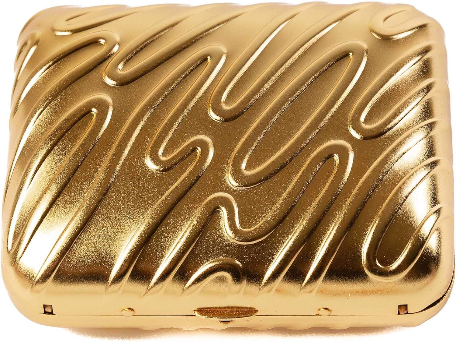 Mini Metallic Hard Case Handbag With Mirror and Long Chain