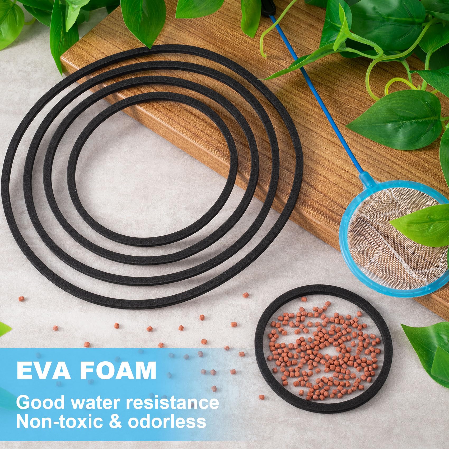 Floating Aquarium Ring Floating Plant Ring PAGOW 10-Pack Floating Fish ...