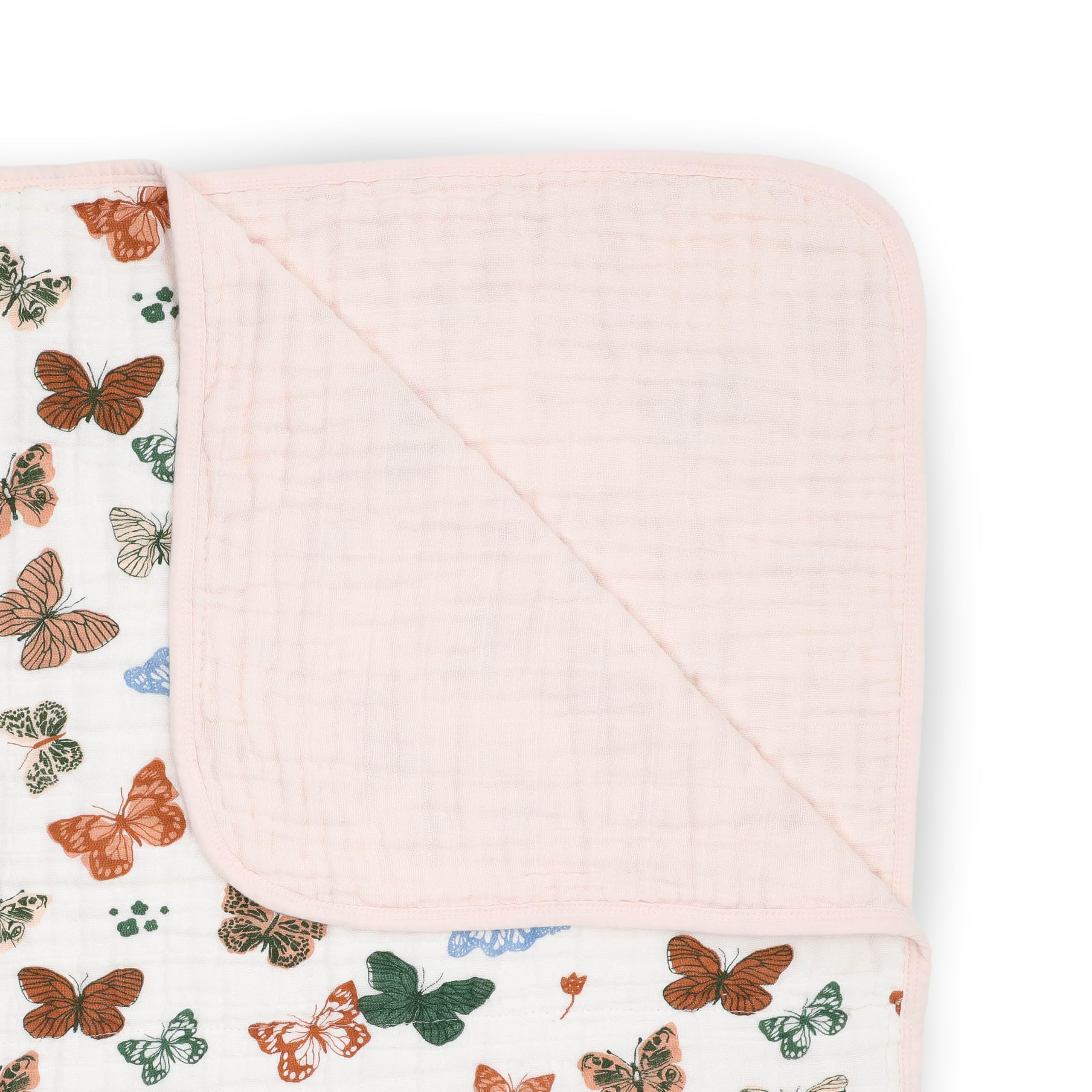 Little Unicorn Original Premium Cotton Quilt | Multi-Layered & Extra-Soft Muslin Fabric |for Babies & Toddlers (Butterflies)