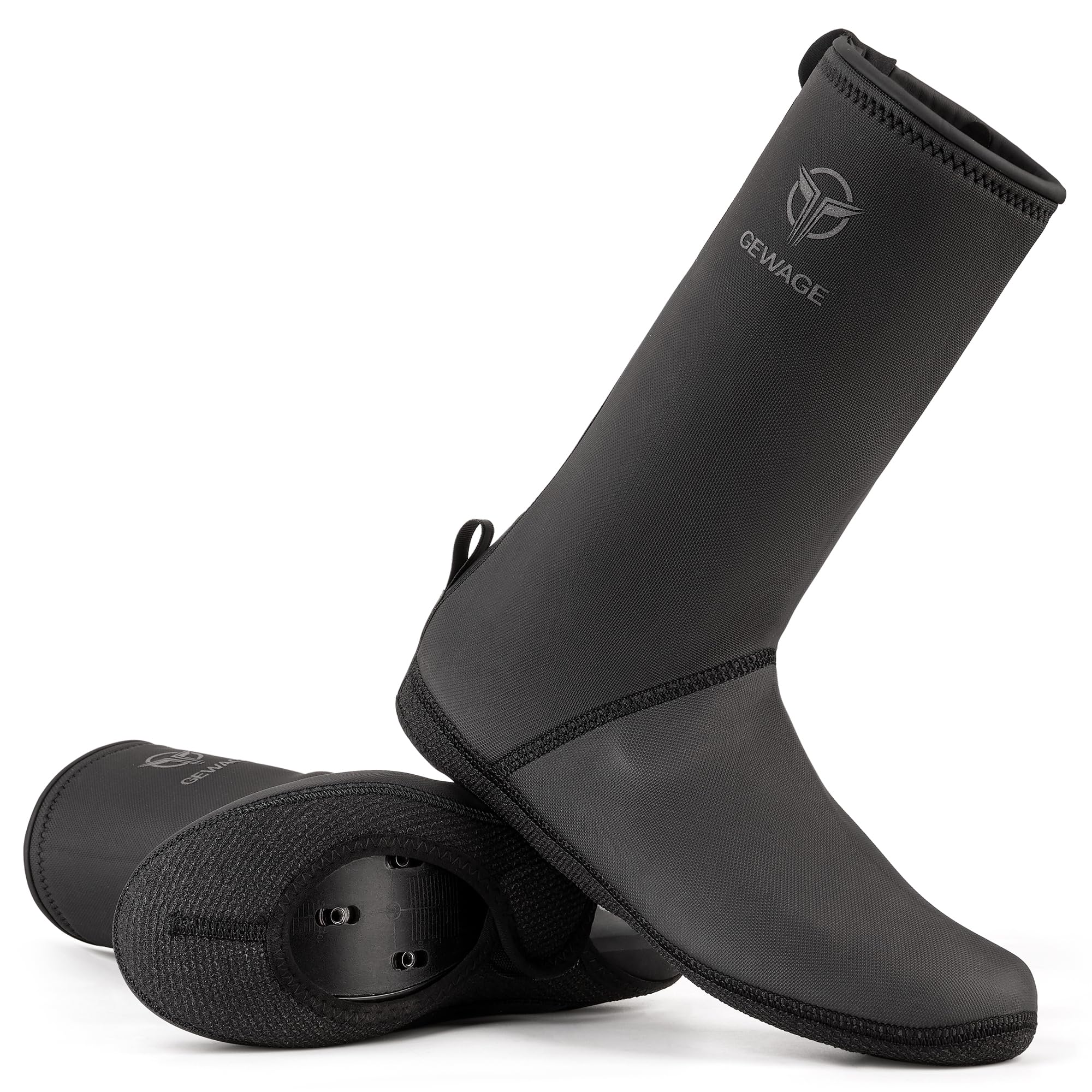 GEWAGEA Sovrascarpe Termiche Impermeabili per Bici Inverno | Hydrotec Neoprene 4 mm con Suola Kevlar, Antivento e Idrorepellente, Riflettenti | Sovrascarpe Bici S–XL
