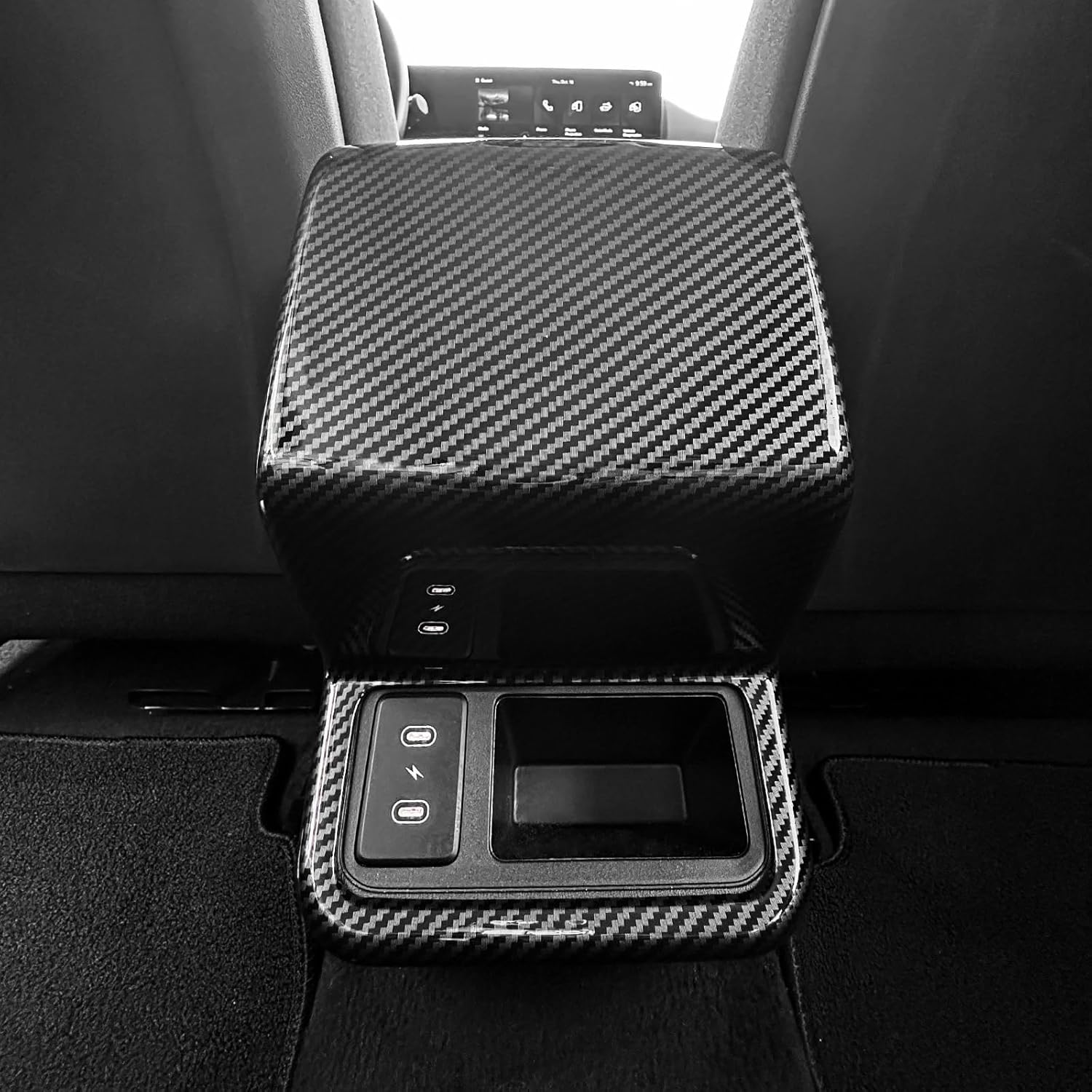 Rear Air Conditioning Vent Outlet Cover Trim Compatible with Kia K4 2025-2026 Accessories (Carbon Fiber Pattern)