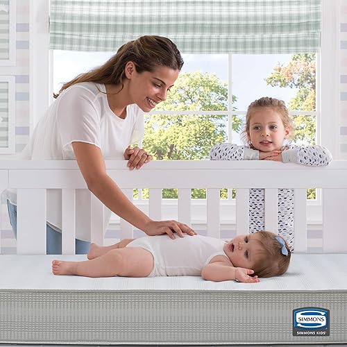 Miniatura 2 de Beautyrest Silver Slumber Nights - Colchón para cuna de 2 etapas de doble cara y colchón para niños pequeños, color dorado, impermeable, núcleo de