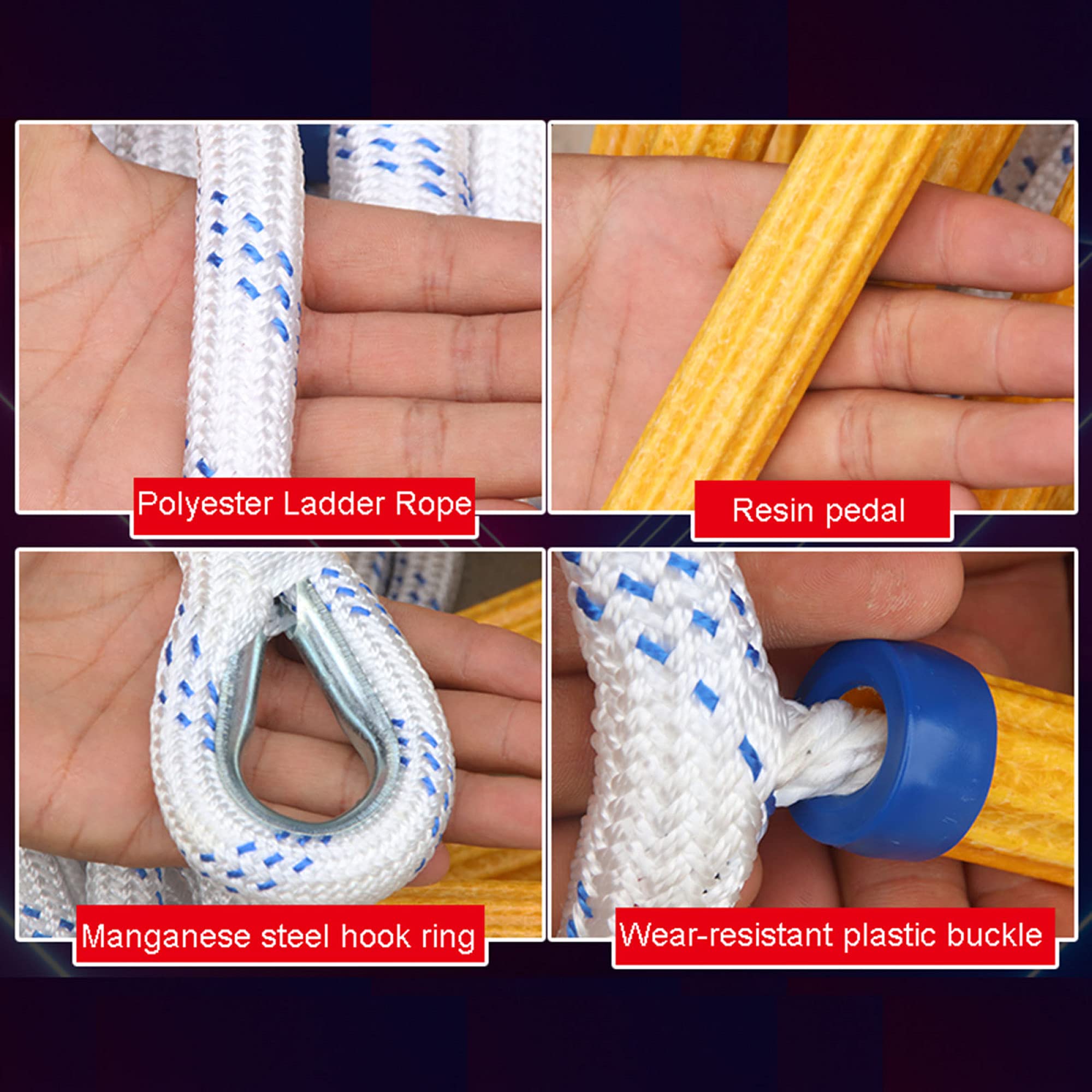 Échelle De Corde, échelle De Sécurité, échelle De Secours, échelle De Corde, échelle De Secours, échelle D'évacuation, Espacement De 30 Cm, 14 M