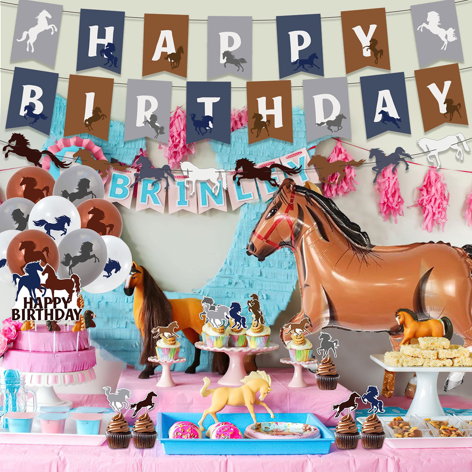 Buy Horse Birthday Party Decorations with Horse Felt Garland, Happy
