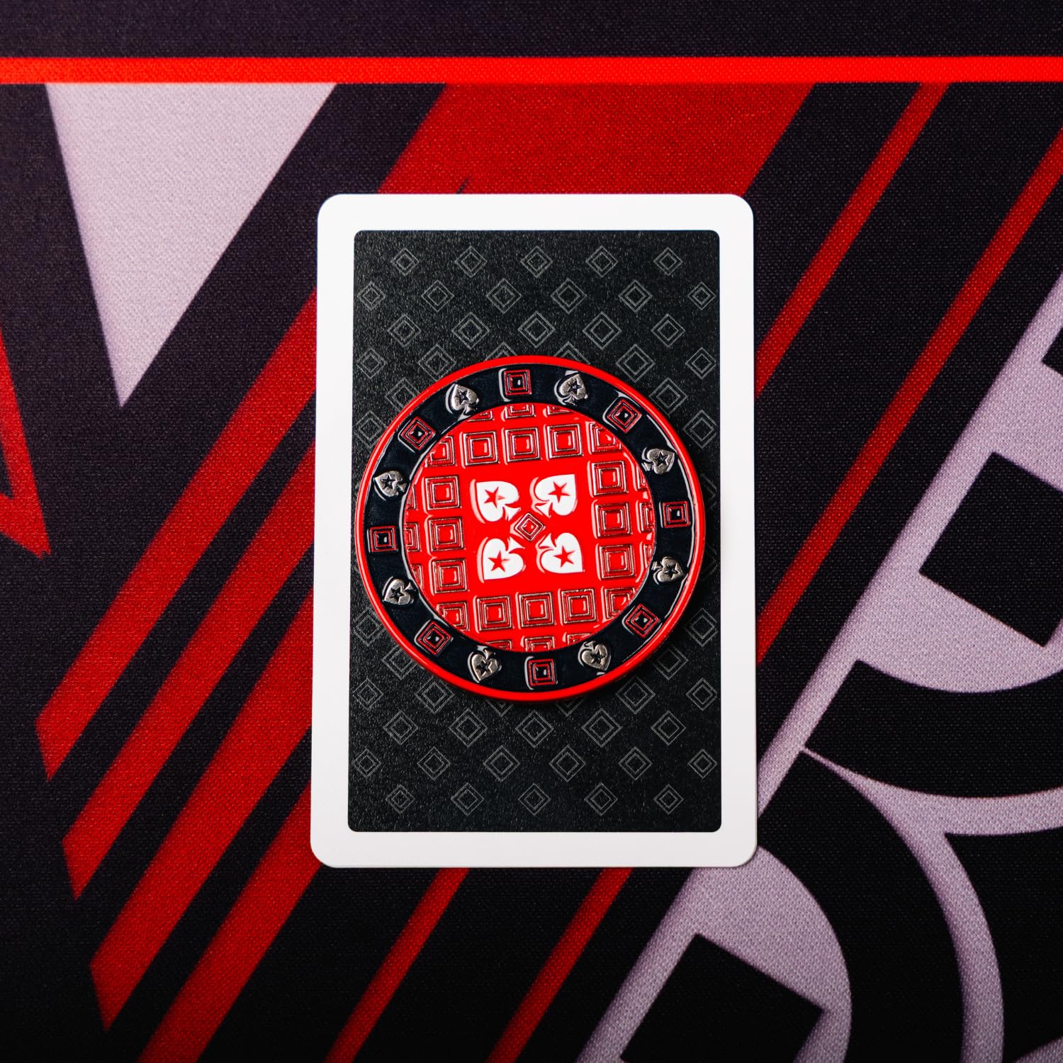 POKERSTARS - Diamond Fade Card Protector - Zinklegierung Pokerchip mit Emaille-Finish - 45 mm Durchmesser - Lasergedrucktes PokerStars-Logo - Premium-Kartenschutz für Turniere & Heimspiele