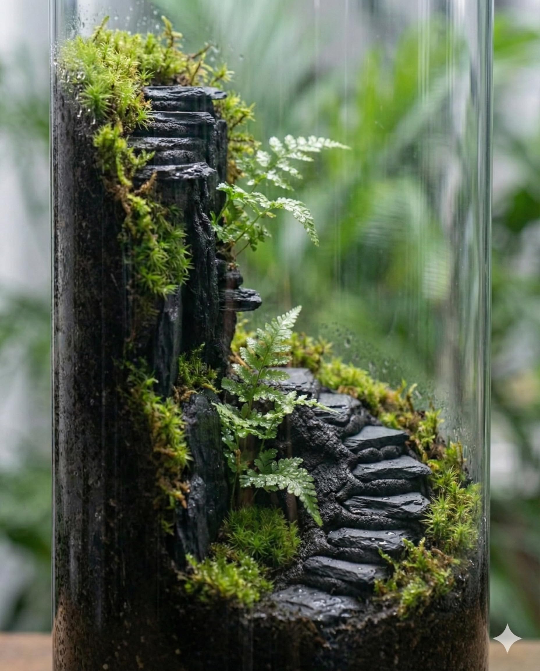 Mieszanka gleby do modelowania terrarium, klej do szkła, podłoże terrarium, ziemia samoprzylepna, ściana mchowa, pionowa, naturalnie wyglądająca do miniaturowych scen, bajkowych ogrodów i ekspozycji